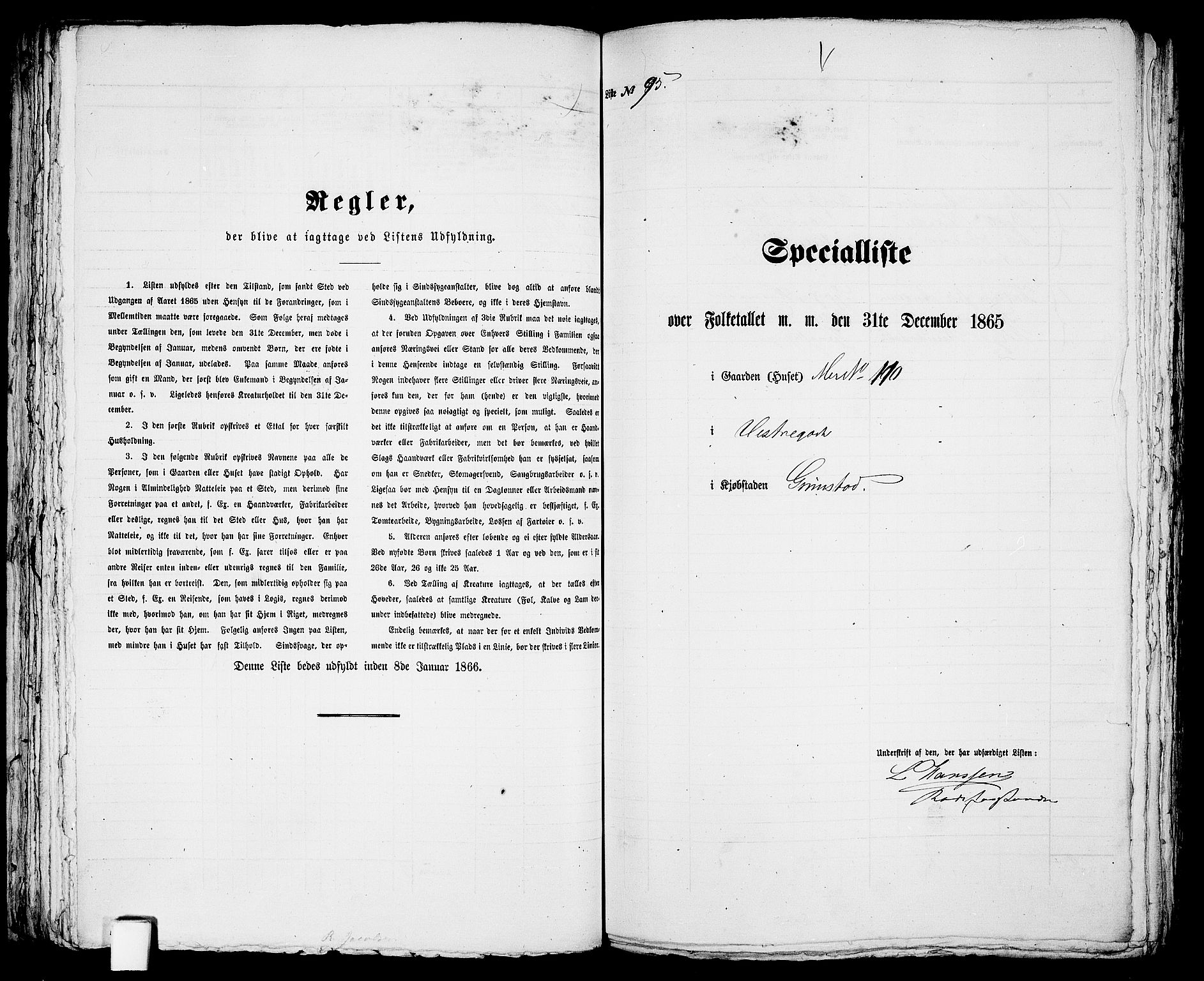 RA, 1865 census for Fjære/Grimstad, 1865, p. 195