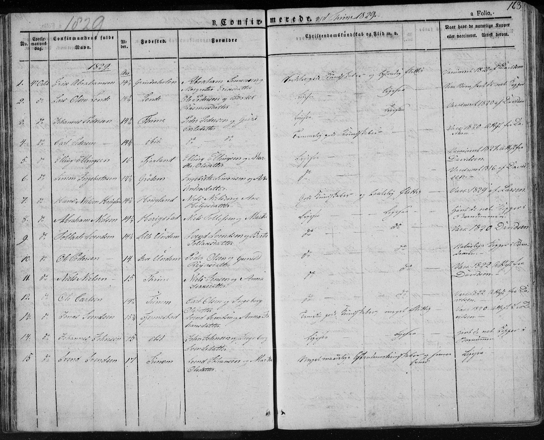 Lye sokneprestkontor, AV/SAST-A-101794/001/30BA/L0004: Parish register (official) no. A 4, 1826-1841, p. 163