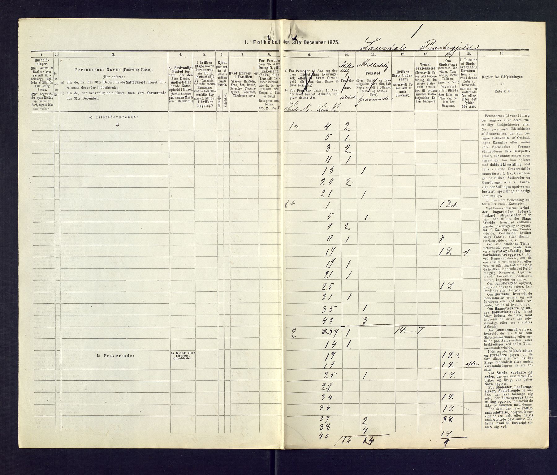 SAKO, 1875 census for 0728P Lardal, 1875, p. 36