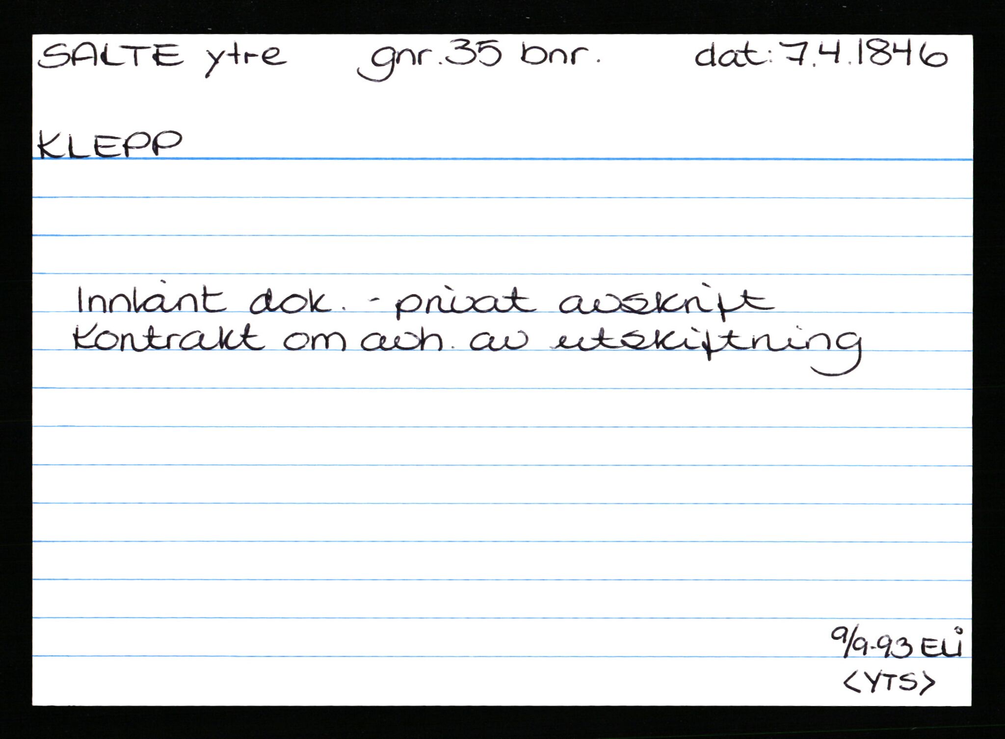 Statsarkivet i Stavanger, AV/SAST-A-101971/03/Y/Yk/L0033: Registerkort sortert etter gårdsnavn: Rosseland store - Sand ytre, 1750-1930, p. 539