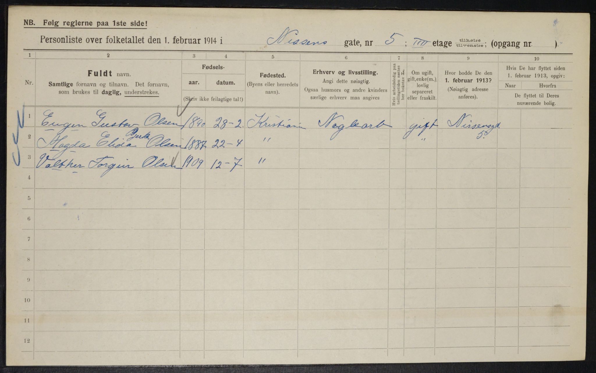 OBA, Municipal Census 1914 for Kristiania, 1914, p. 71217