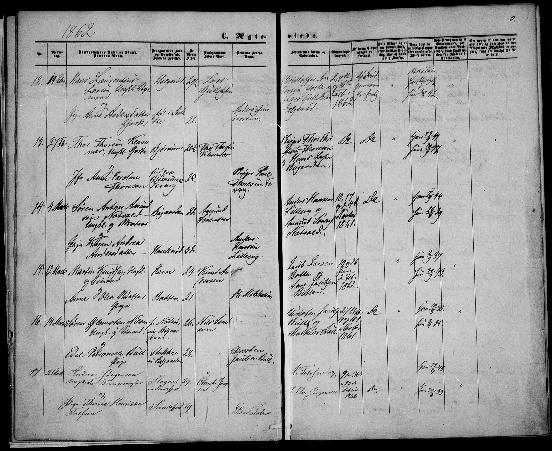 Sandar kirkebøker, SAKO/A-243/F/Fa/L0009: Parish register (official) no. 9, 1862-1871, p. 3