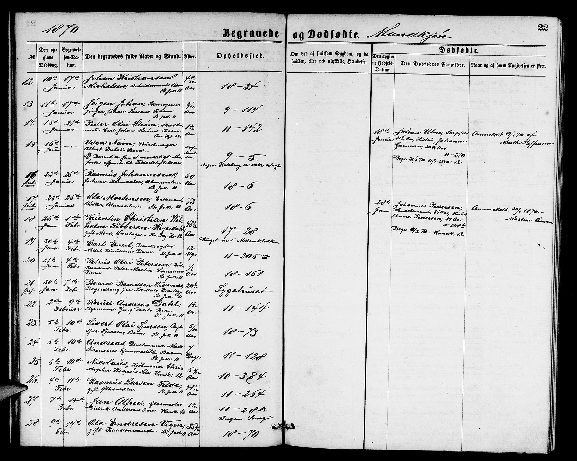 Domkirken sokneprestembete, AV/SAB-A-74801/H/Hab/L0040: Parish register (copy) no. E 4, 1868-1877, p. 22