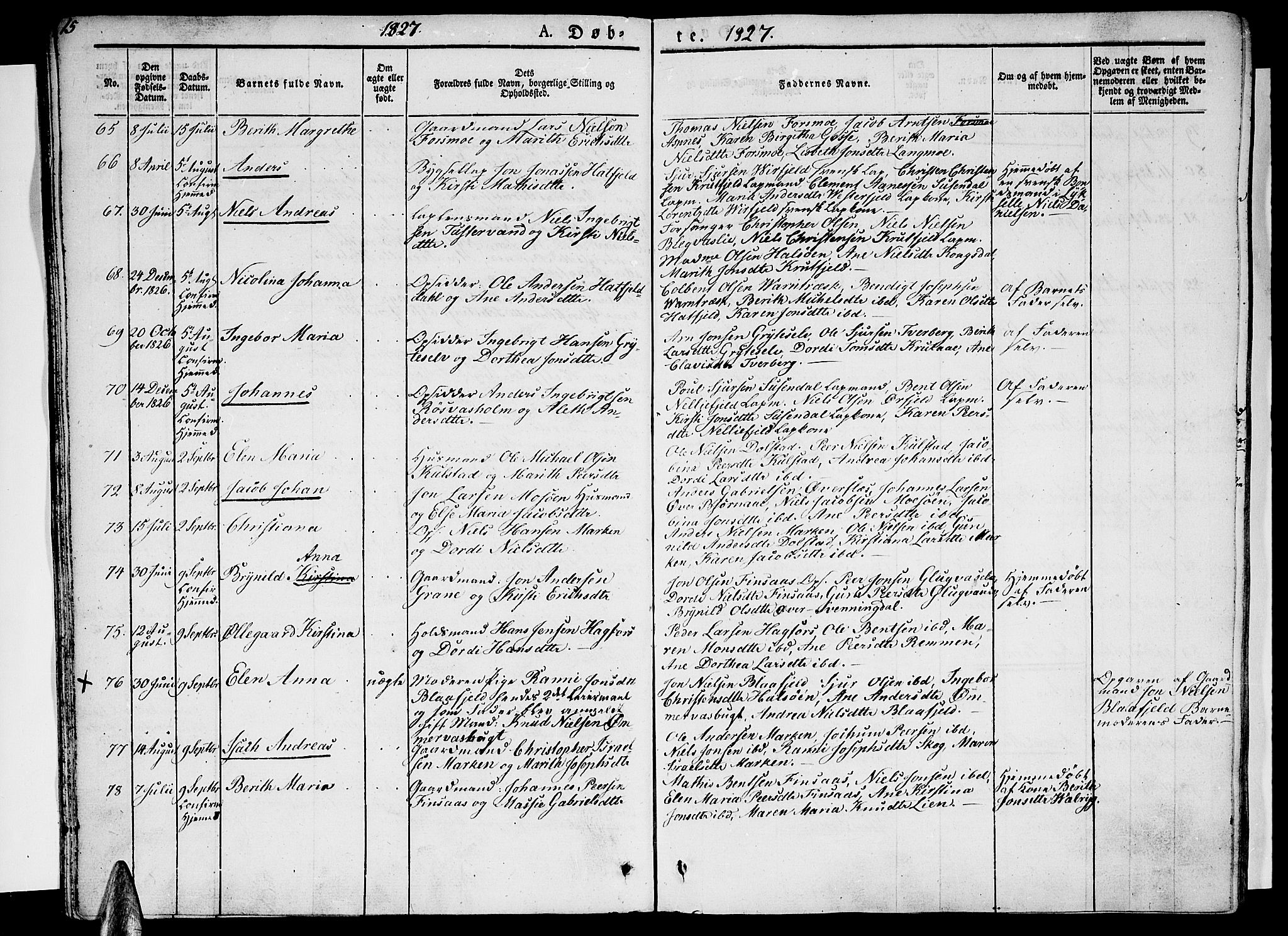 Ministerialprotokoller, klokkerbøker og fødselsregistre - Nordland, AV/SAT-A-1459/820/L0289: Parish register (official) no. 820A10, 1826-1845, p. 15