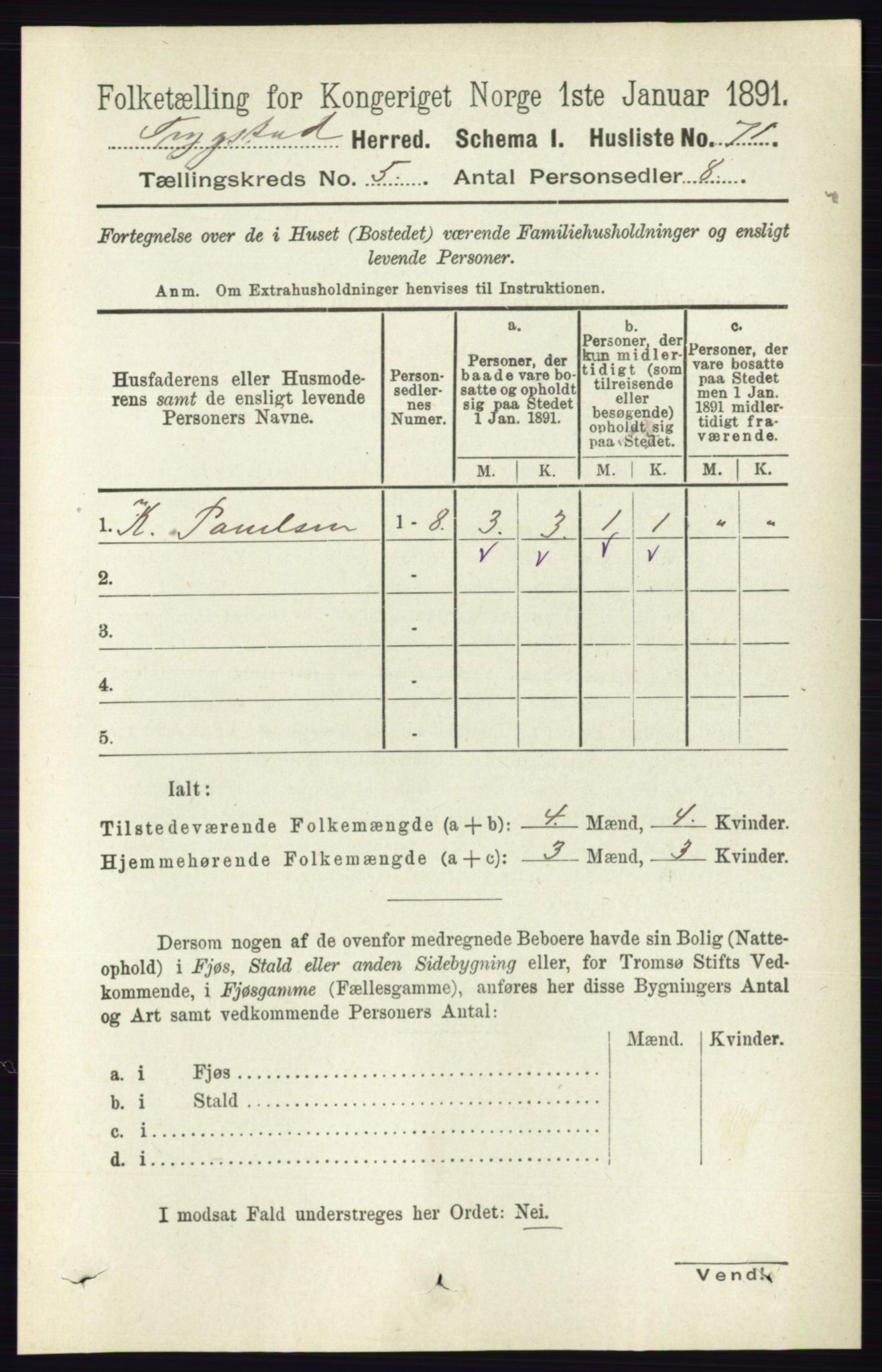 RA, 1891 Census for 0122 Trøgstad, 1891, p. 2014