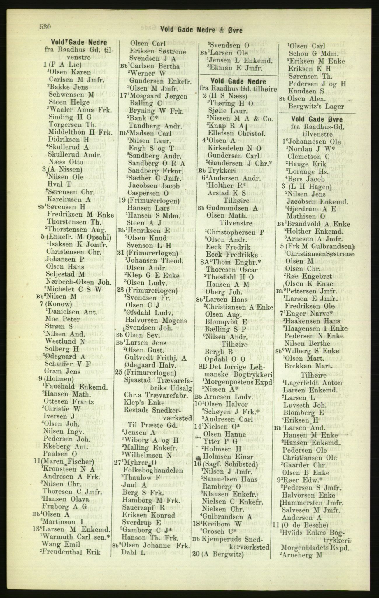 Kristiania/Oslo adressebok, PUBL/-, 1886, p. 530