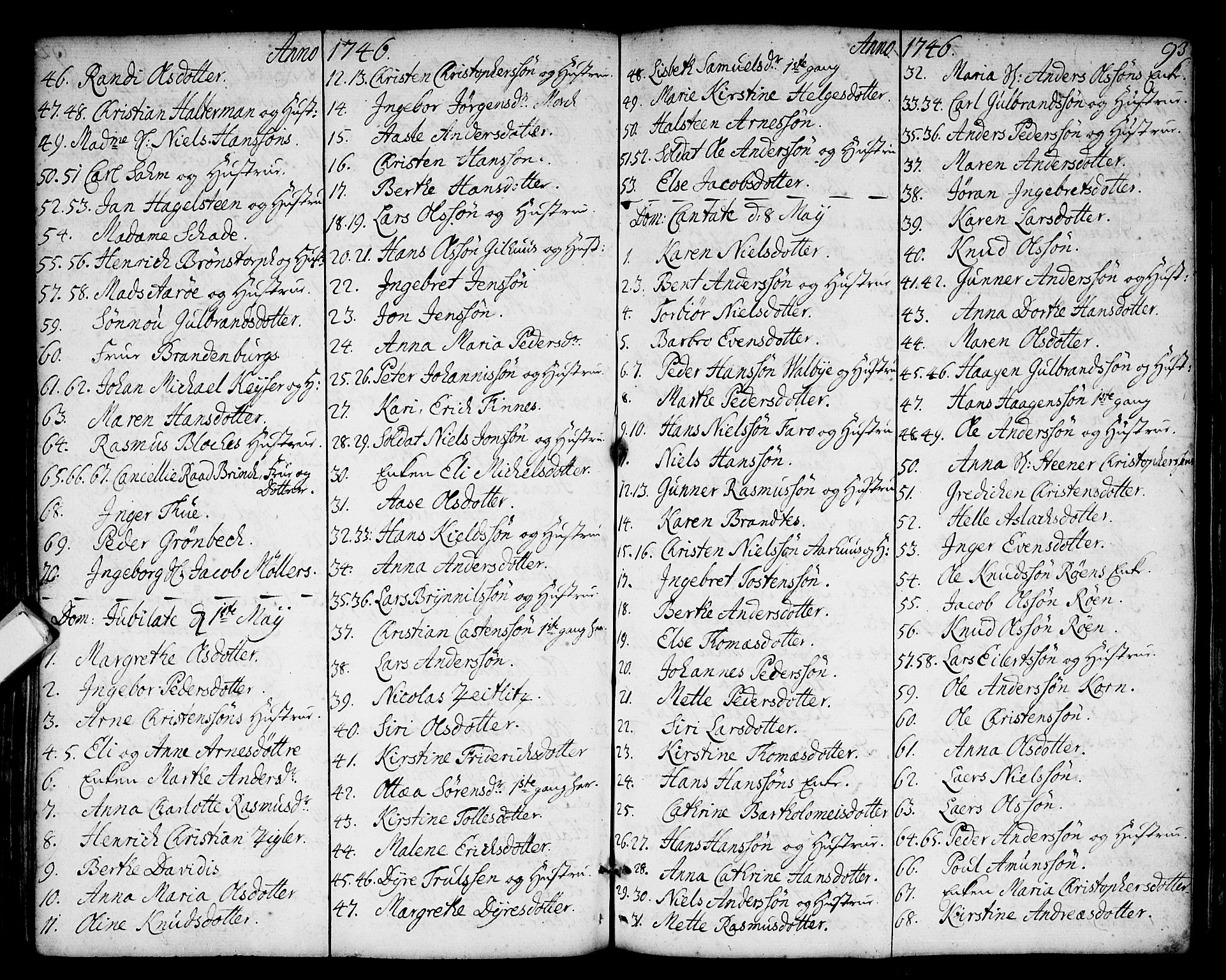 Strømsø kirkebøker, SAKO/A-246/F/Fa/L0006: Parish register (official) no. I 6, 1740-1747, p. 93
