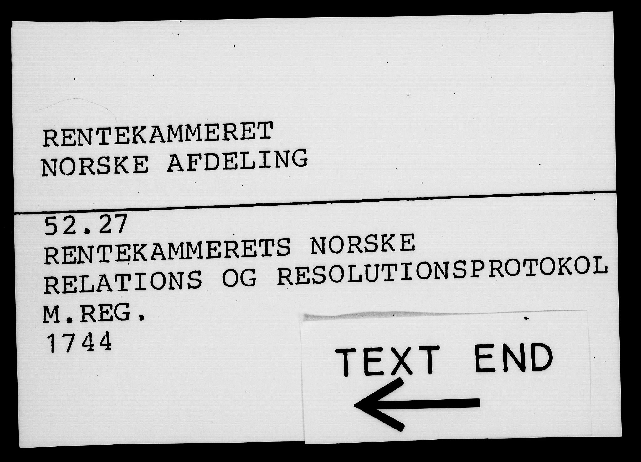 Rentekammeret, Kammerkanselliet, AV/RA-EA-3111/G/Gf/Gfa/L0027: Norsk relasjons- og resolusjonsprotokoll (merket RK 52.27), 1744, p. 740