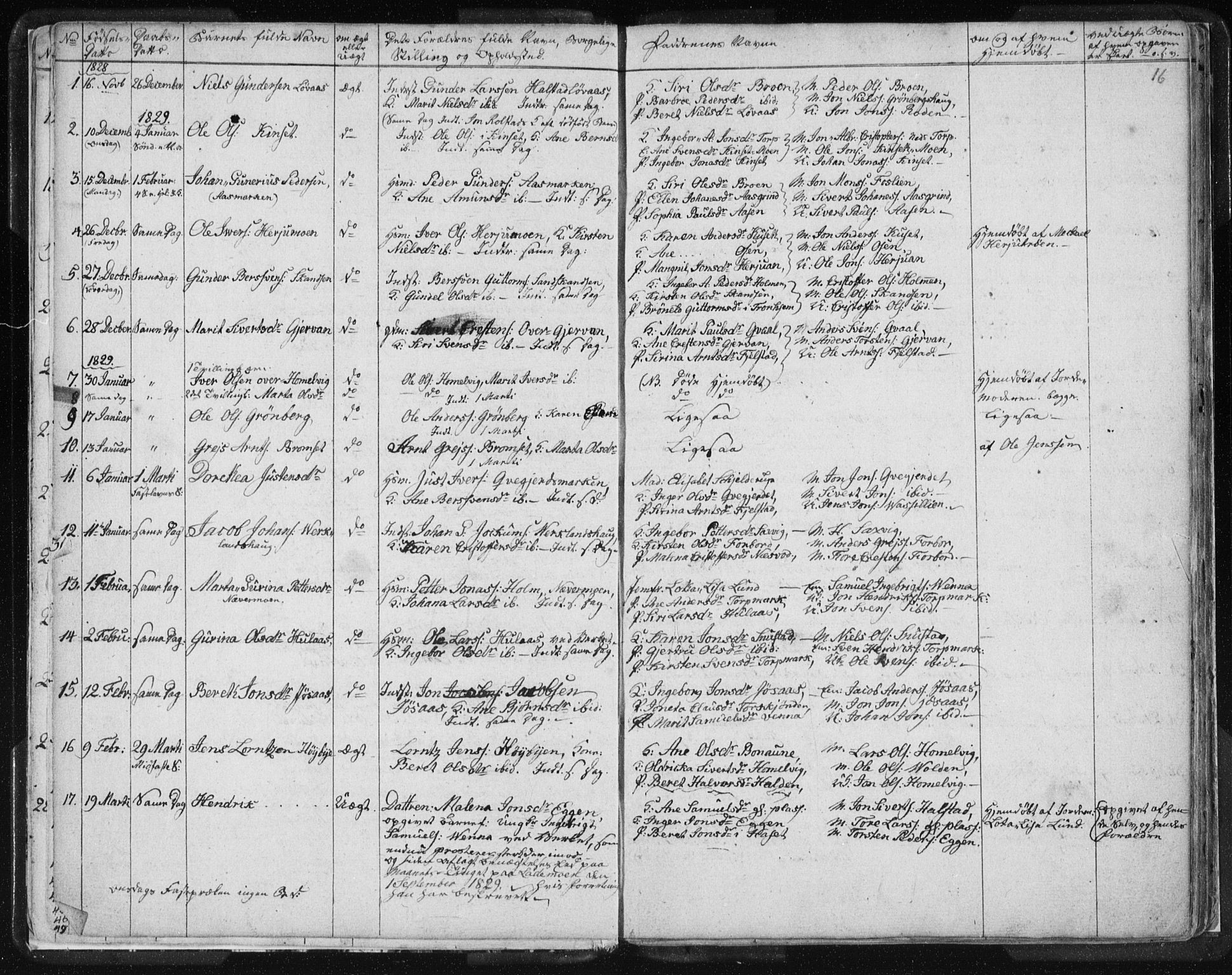 Ministerialprotokoller, klokkerbøker og fødselsregistre - Sør-Trøndelag, SAT/A-1456/616/L0404: Parish register (official) no. 616A01, 1823-1831, p. 16