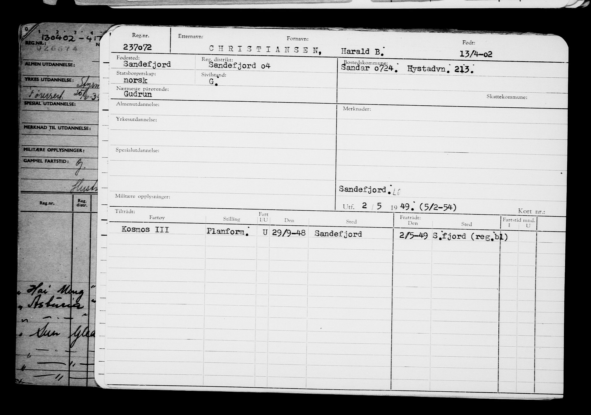 Direktoratet for sjømenn, AV/RA-S-3545/G/Gb/L0044: Hovedkort, 1902, p. 123