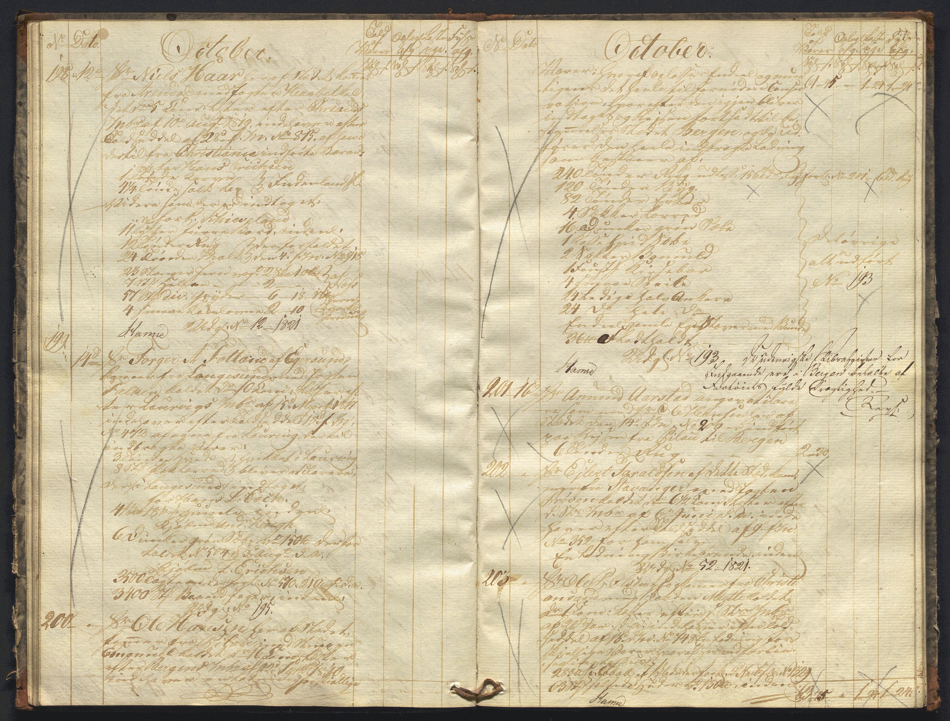 Revisjonsdepartementet, 2. revisjonskontor, AV/RA-S-1115/E/E010/L0060: Egersund: Tollbok, 1820, p. 30b-31a