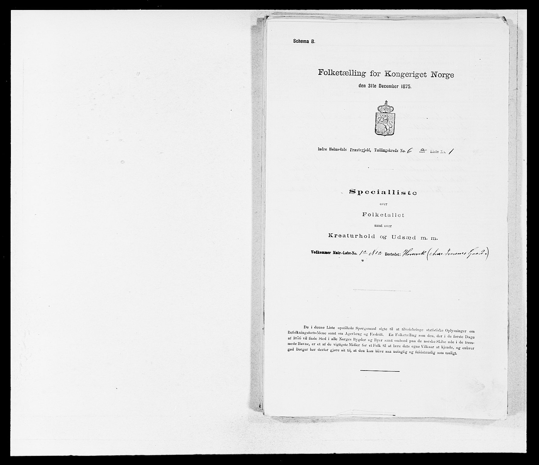 SAB, 1875 census for 1430P Indre Holmedal, 1875, p. 647