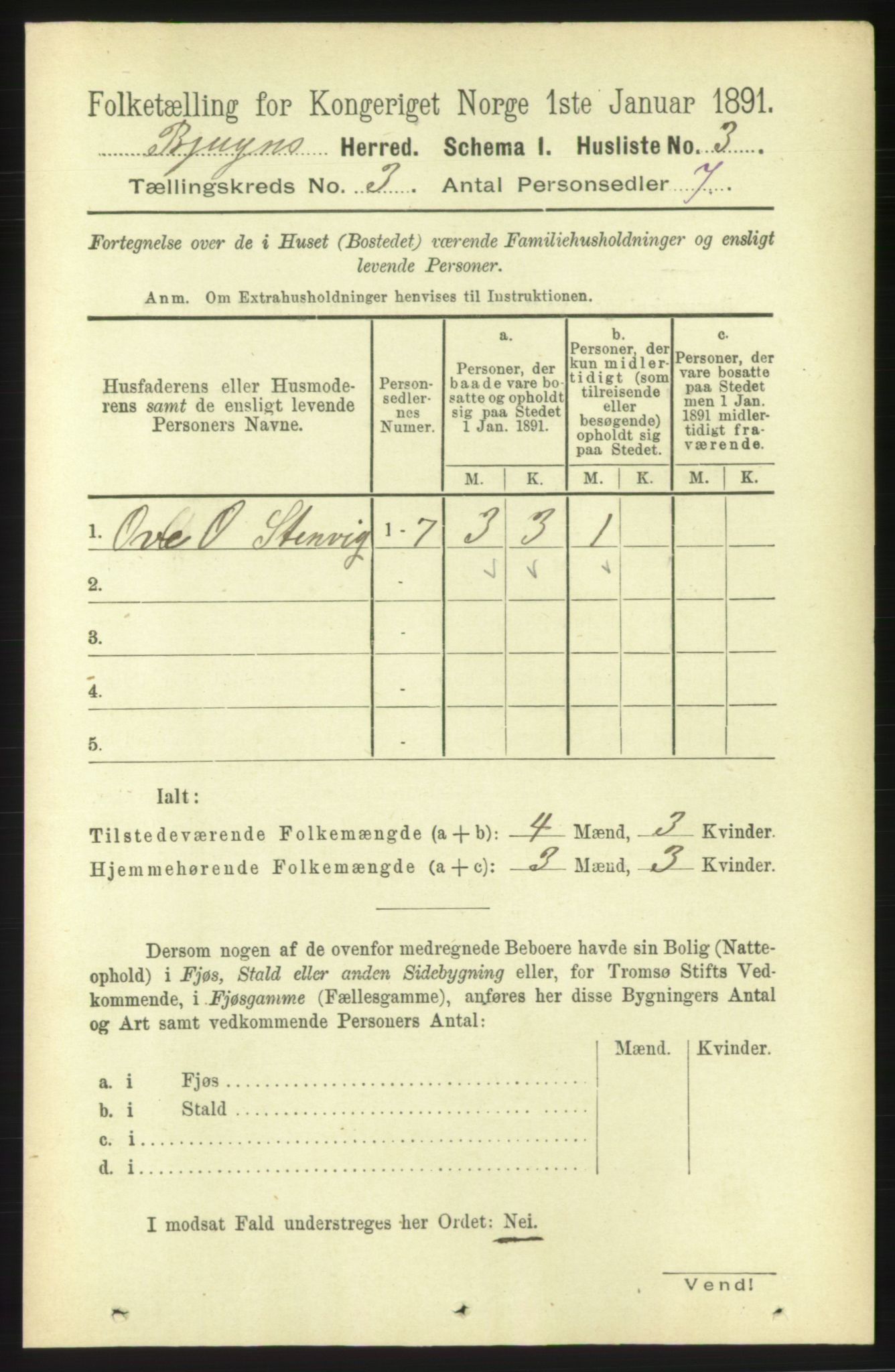 RA, 1891 census for 1627 Bjugn, 1891, p. 591