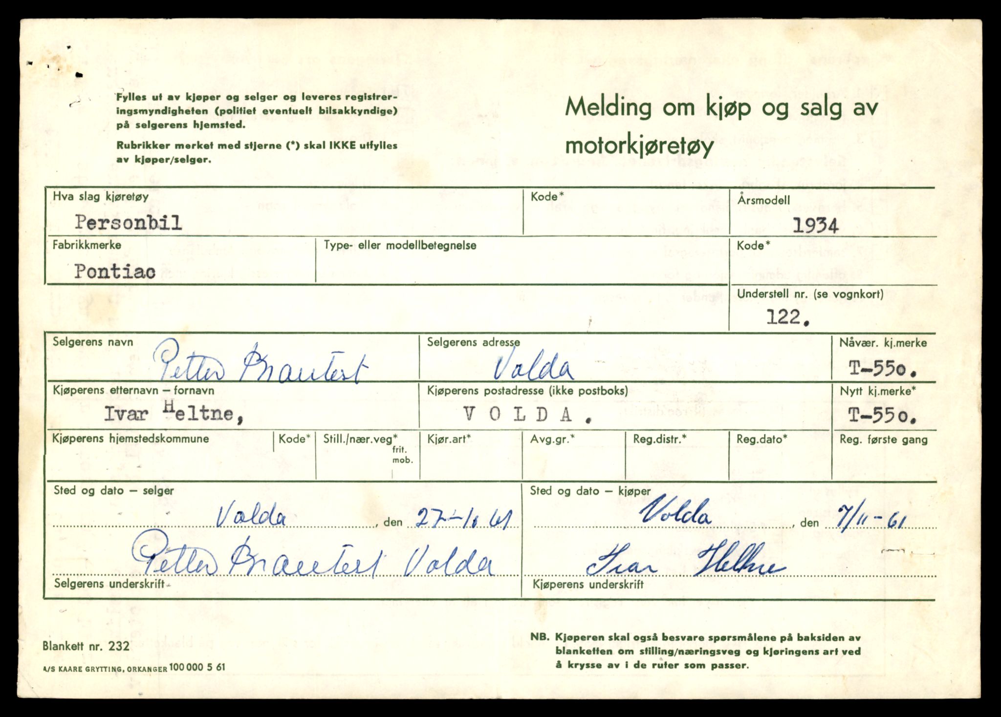 Møre og Romsdal vegkontor - Ålesund trafikkstasjon, AV/SAT-A-4099/F/Fe/L0006: Registreringskort for kjøretøy T 547 - T 650, 1927-1998, p. 81