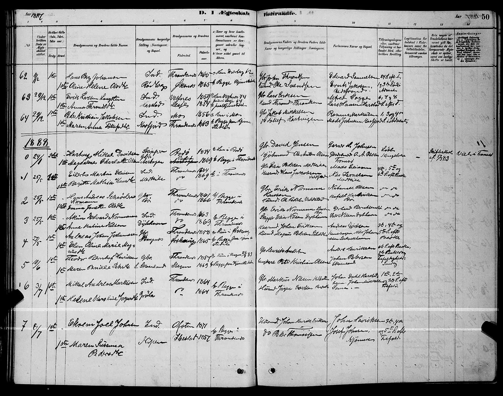 Trondenes sokneprestkontor, SATØ/S-1319/H/Hb/L0010klokker: Parish register (copy) no. 10, 1878-1890, p. 50