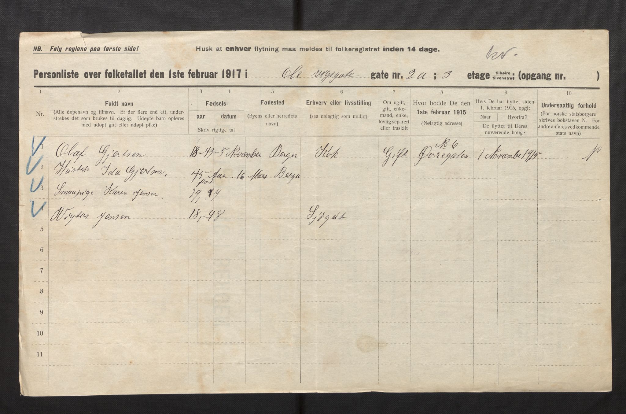 SAB, Municipal Census 1917 for Bergen, 1917, p. 29415