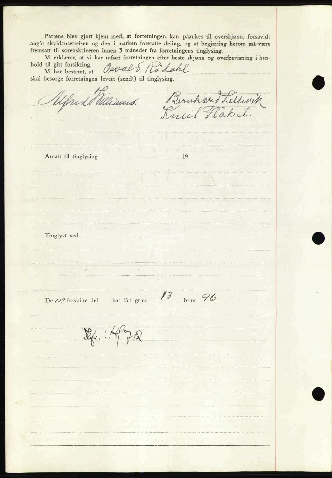 Nordmøre sorenskriveri, AV/SAT-A-4132/1/2/2Ca: Mortgage book no. A95, 1943-1943, Diary no: : 1058/1943