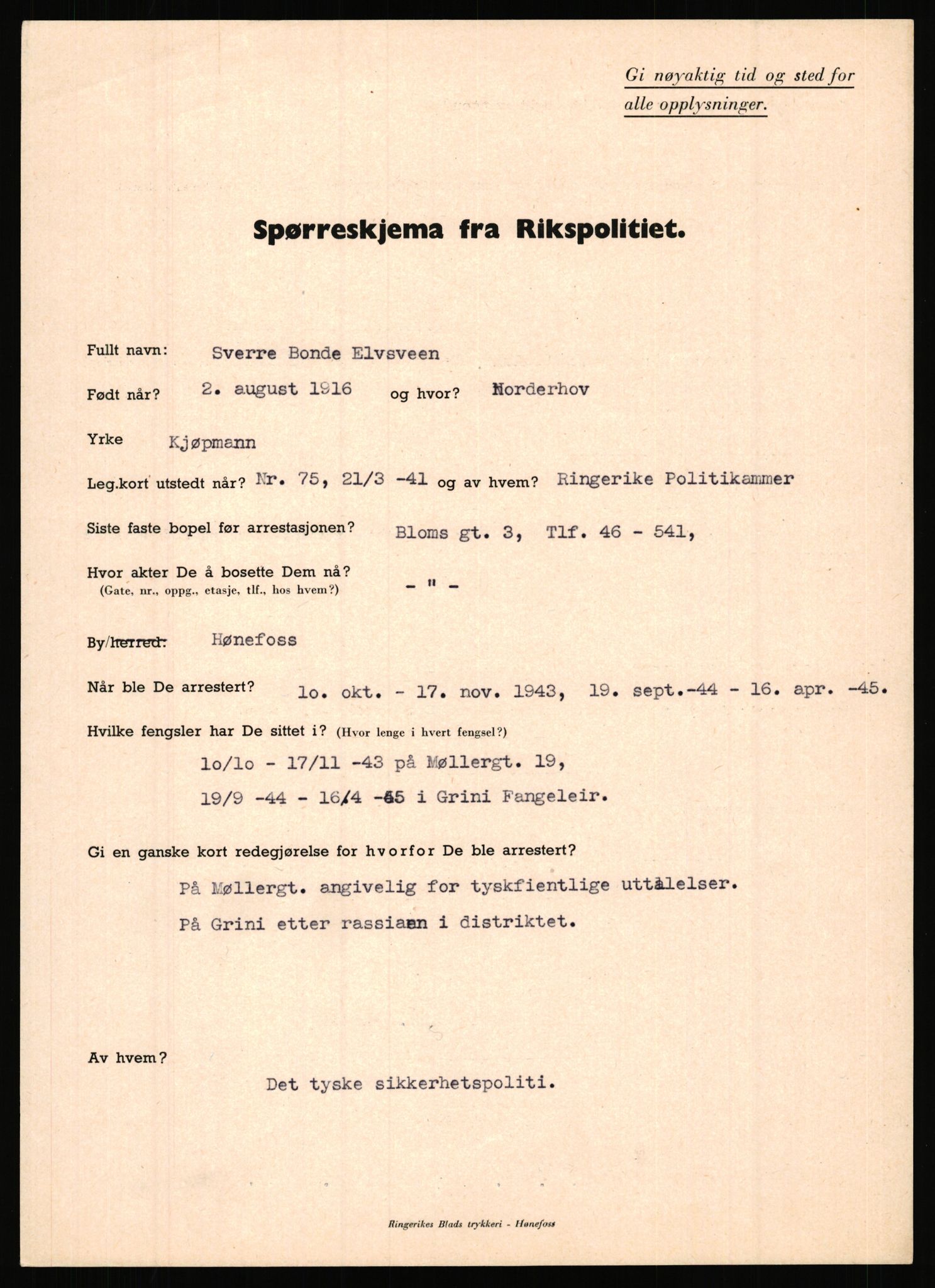 Rikspolitisjefen, AV/RA-S-1560/L/L0003: Bua, Bjarne - Erdal, Ingolf, 1940-1945, p. 1028