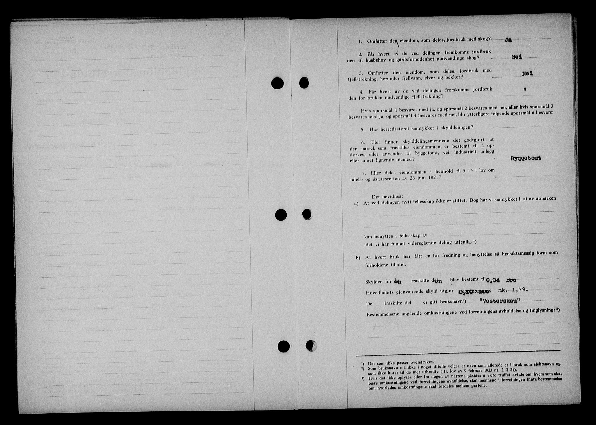 Vestre Nedenes/Sand sorenskriveri, SAK/1221-0010/G/Gb/Gba/L0053: Mortgage book no. A 6, 1944-1945, Diary no: : 235/1945