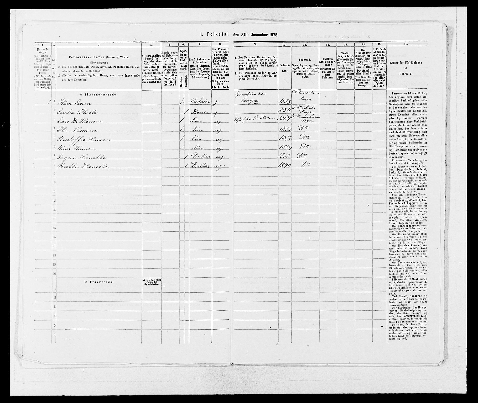 SAB, 1875 census for 1223P Tysnes, 1875, p. 1347