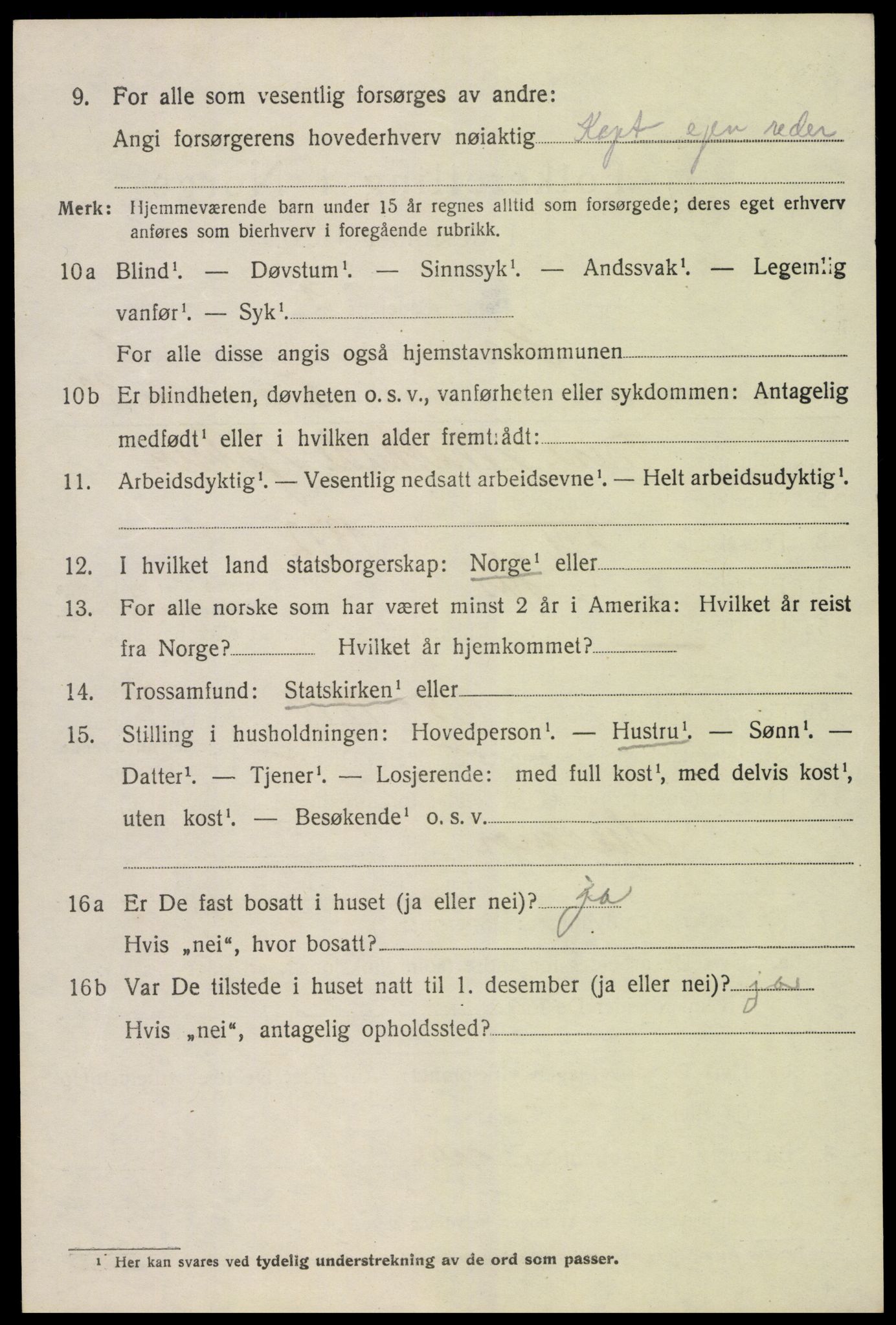 SAK, 1920 census for Hisøy, 1920, p. 2391