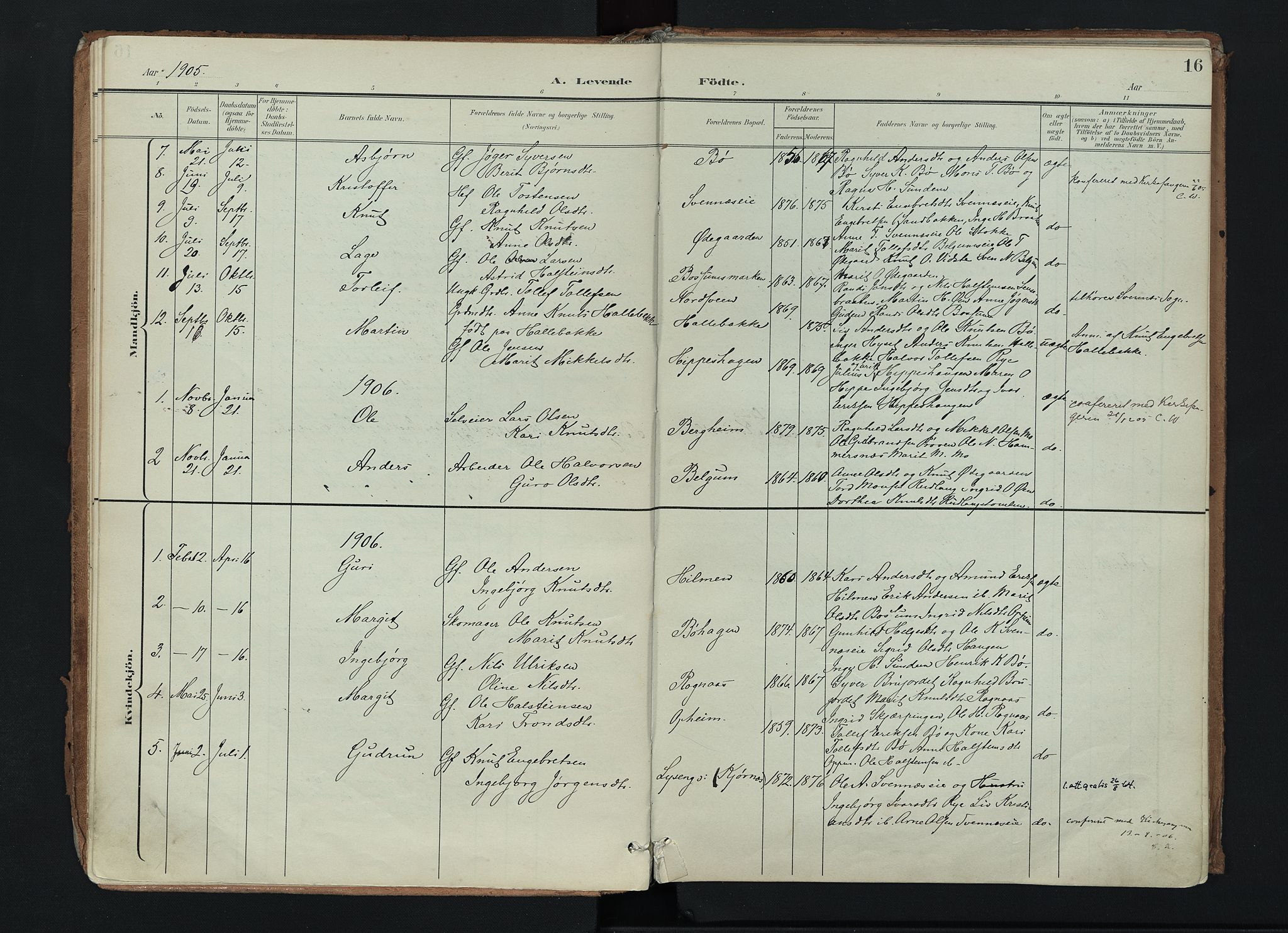 Nord-Aurdal prestekontor, SAH/PREST-132/H/Ha/Haa/L0017: Parish register (official) no. 17, 1897-1926, p. 16
