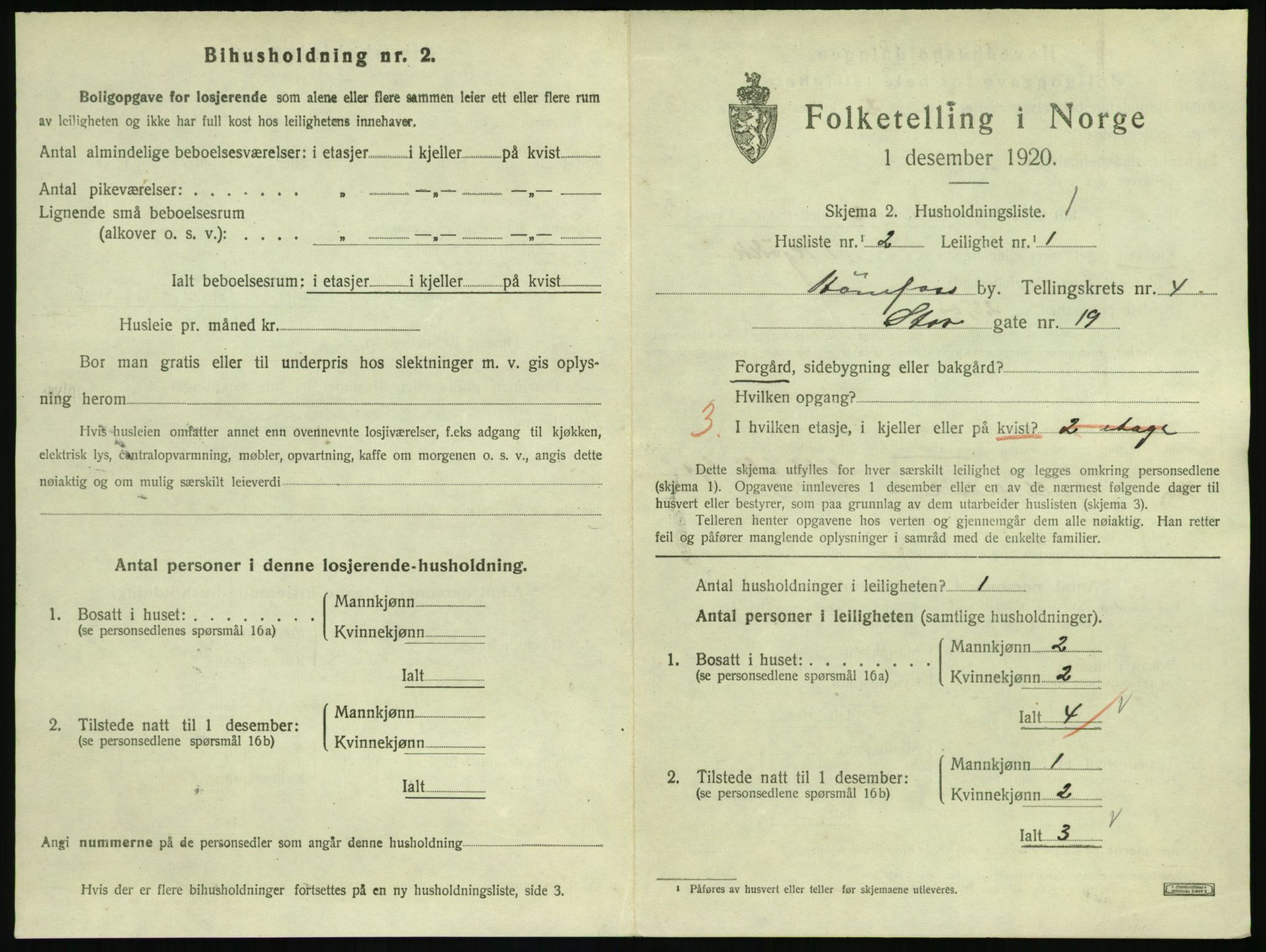 SAKO, 1920 census for Hønefoss, 1920, p. 1666