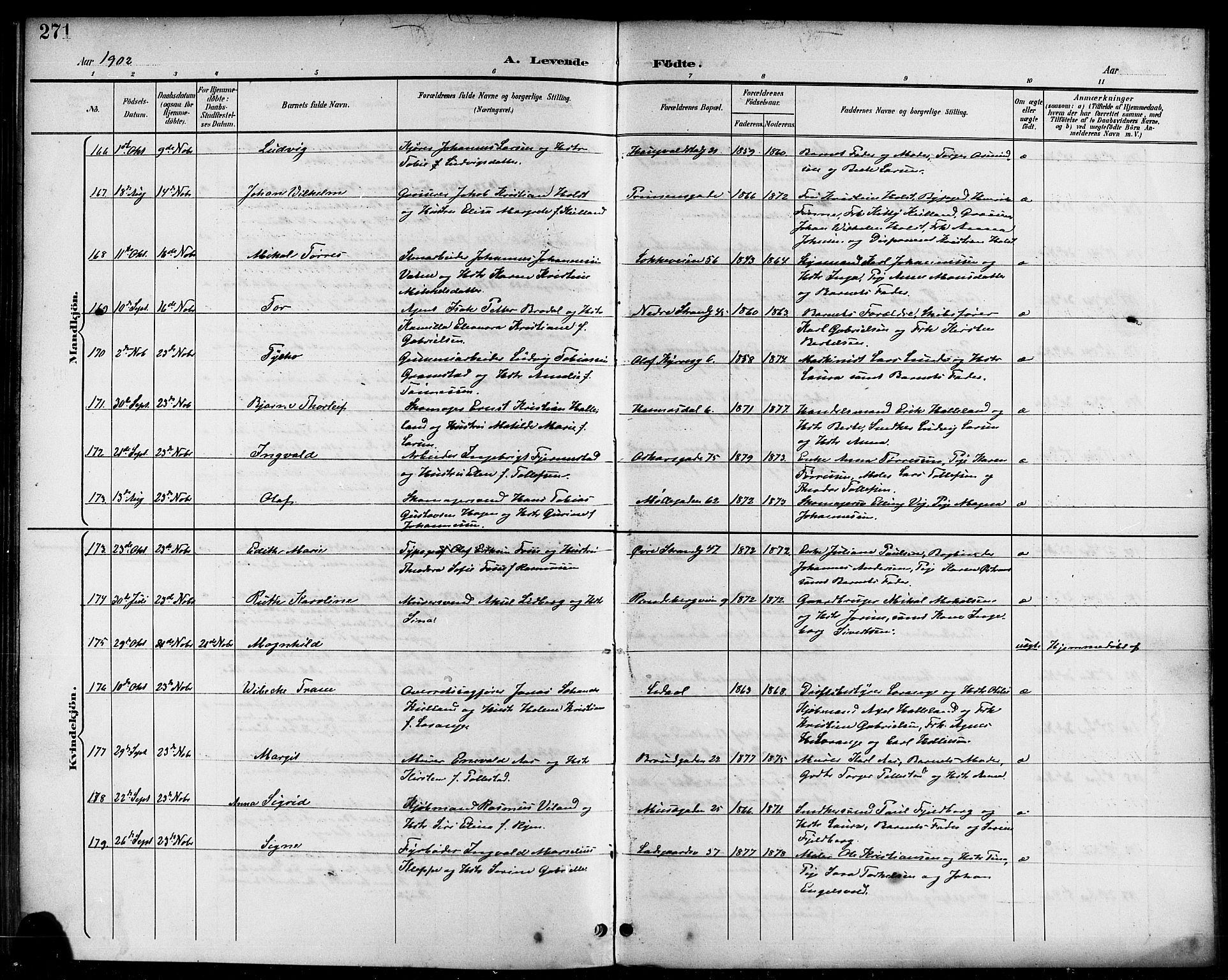Domkirken sokneprestkontor, SAST/A-101812/001/30/30BB/L0016: Parish register (copy) no. B 16, 1891-1902, p. 271
