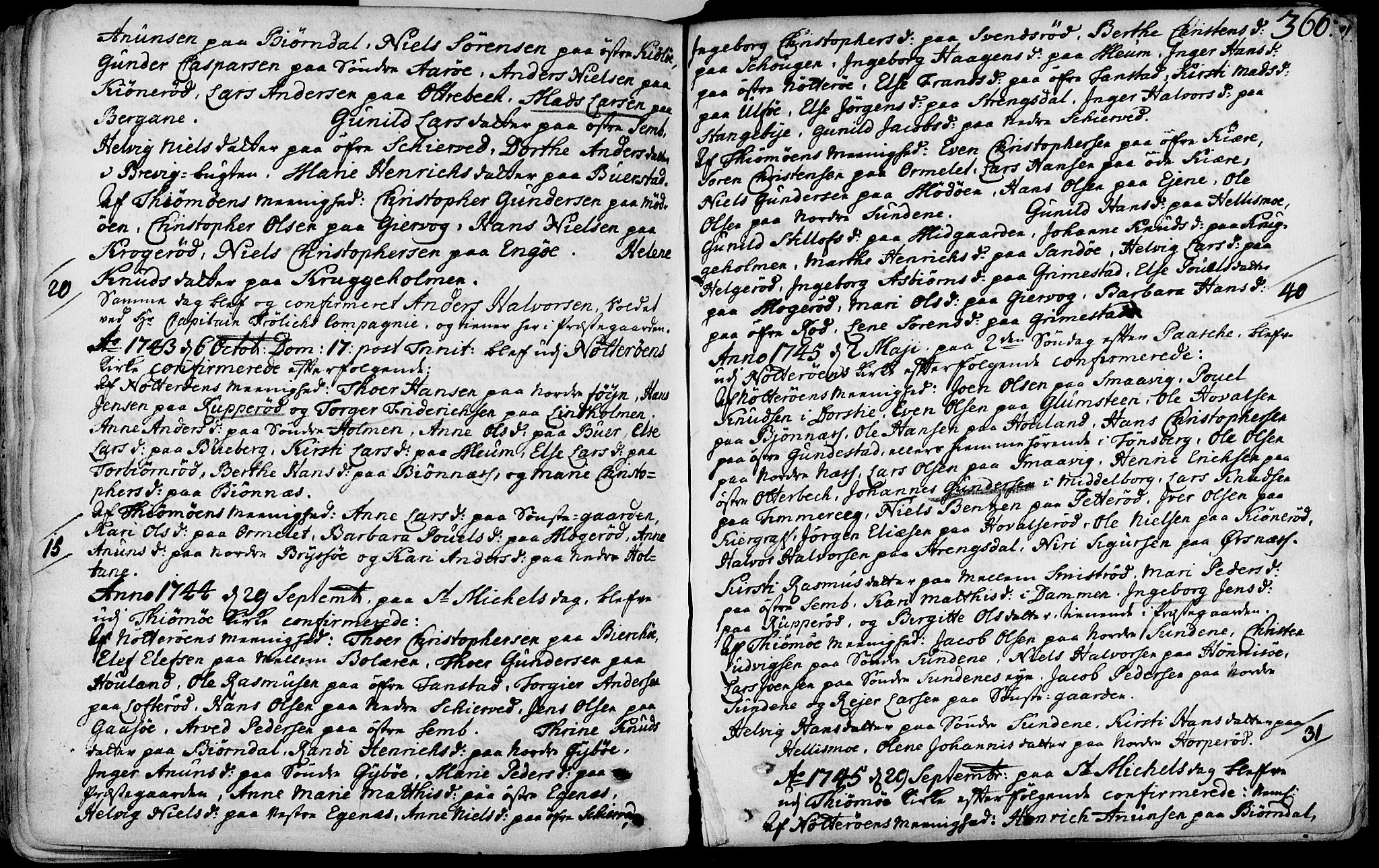 Nøtterøy kirkebøker, SAKO/A-354/F/Fa/L0002: Parish register (official) no. I 2, 1738-1790, p. 366