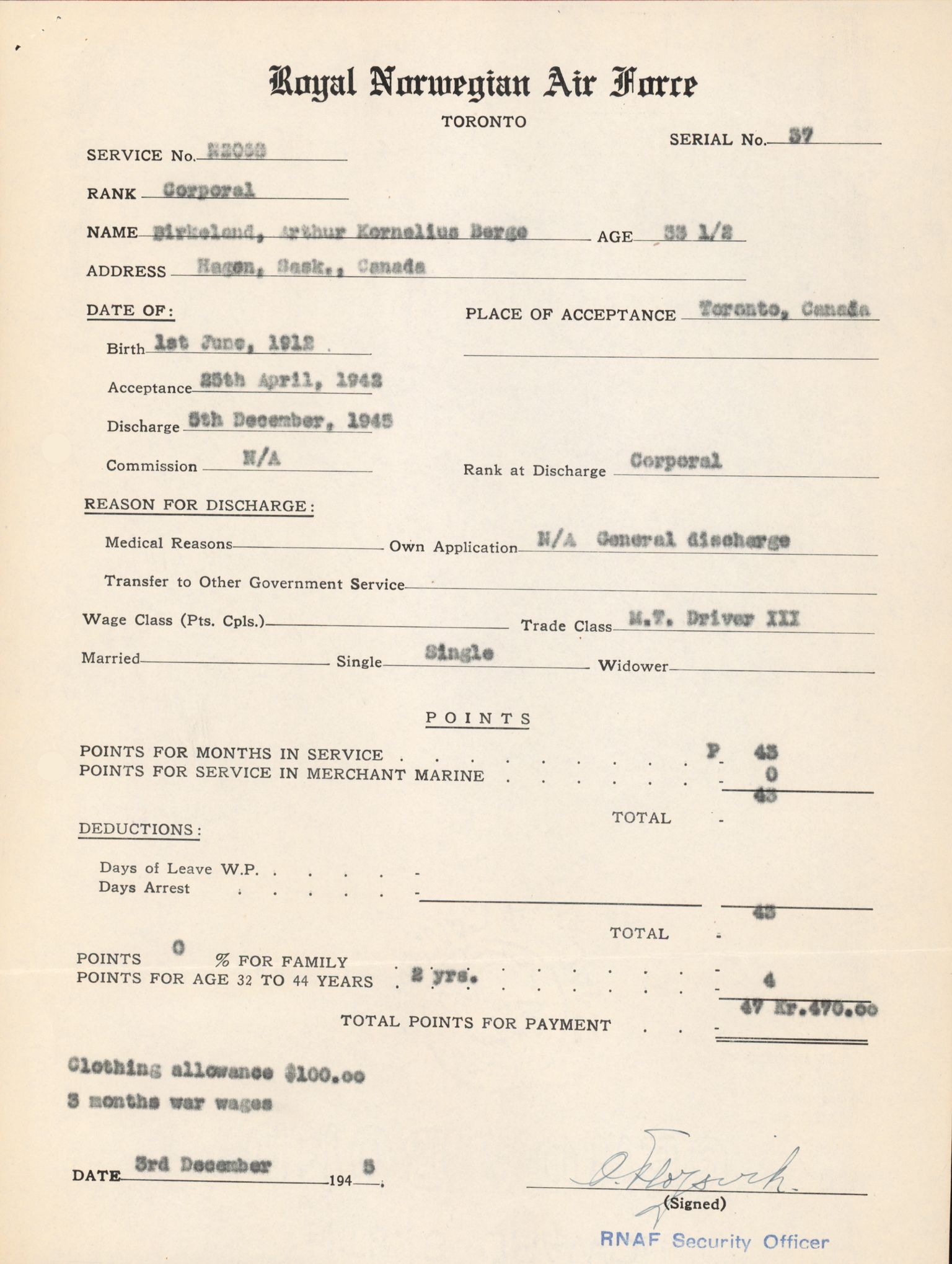 Forsvaret, Forsvarets overkommando/Luftforsvarsstaben, AV/RA-RAFA-4079/P/Pa/L0029: Personellpapirer, 1912, p. 161