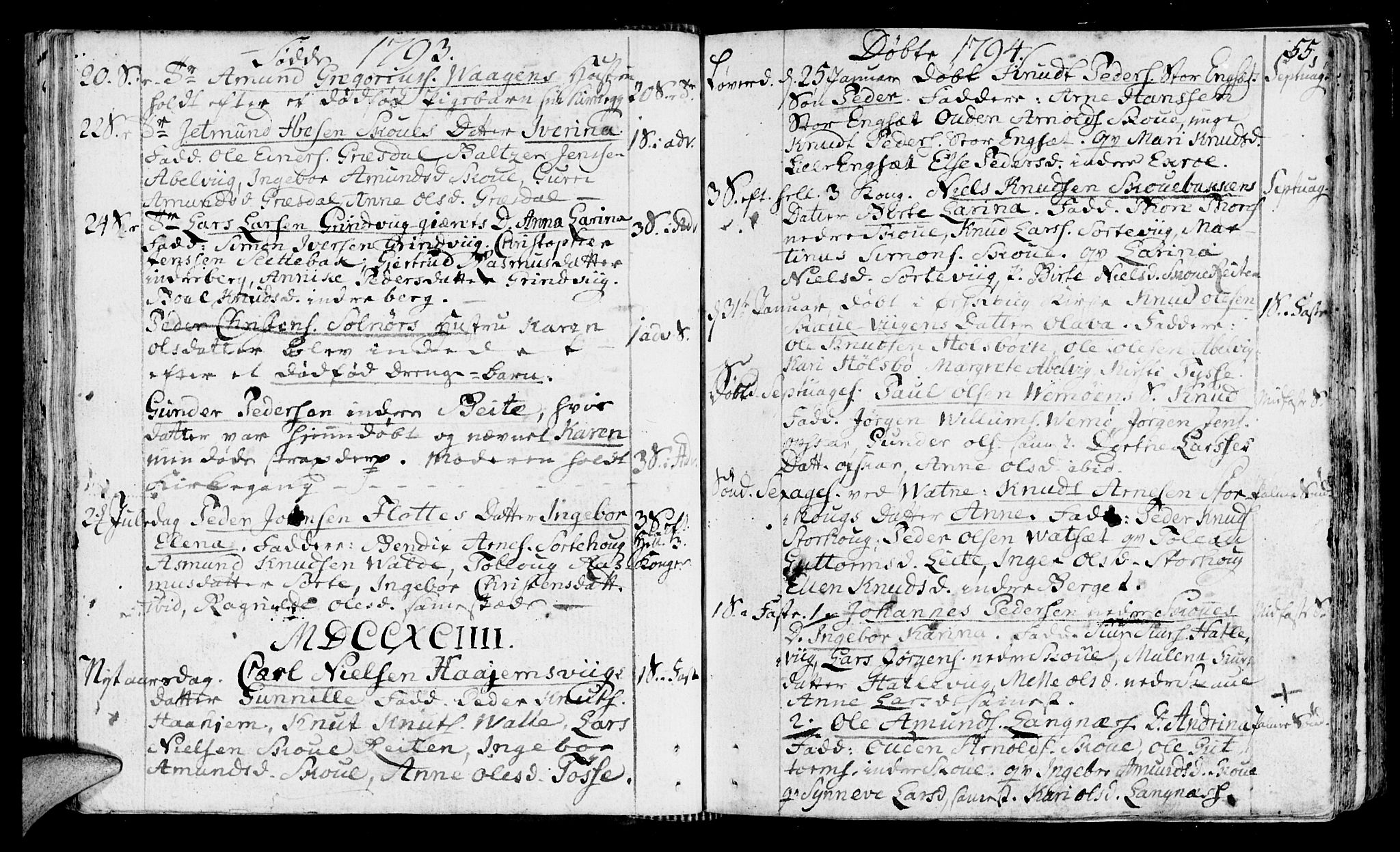 Ministerialprotokoller, klokkerbøker og fødselsregistre - Møre og Romsdal, AV/SAT-A-1454/524/L0350: Parish register (official) no. 524A02, 1780-1817, p. 55