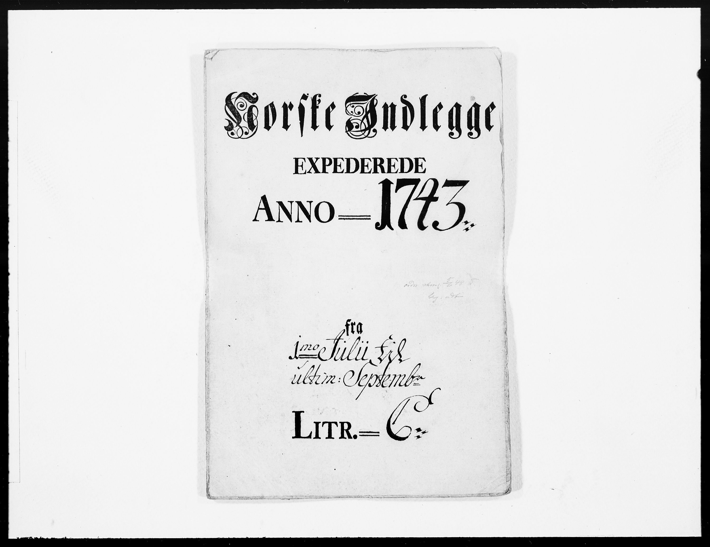 Danske Kanselli 1572-1799, AV/RA-EA-3023/F/Fc/Fcc/Fcca/L0138: Norske innlegg 1572-1799, 1743, p. 1