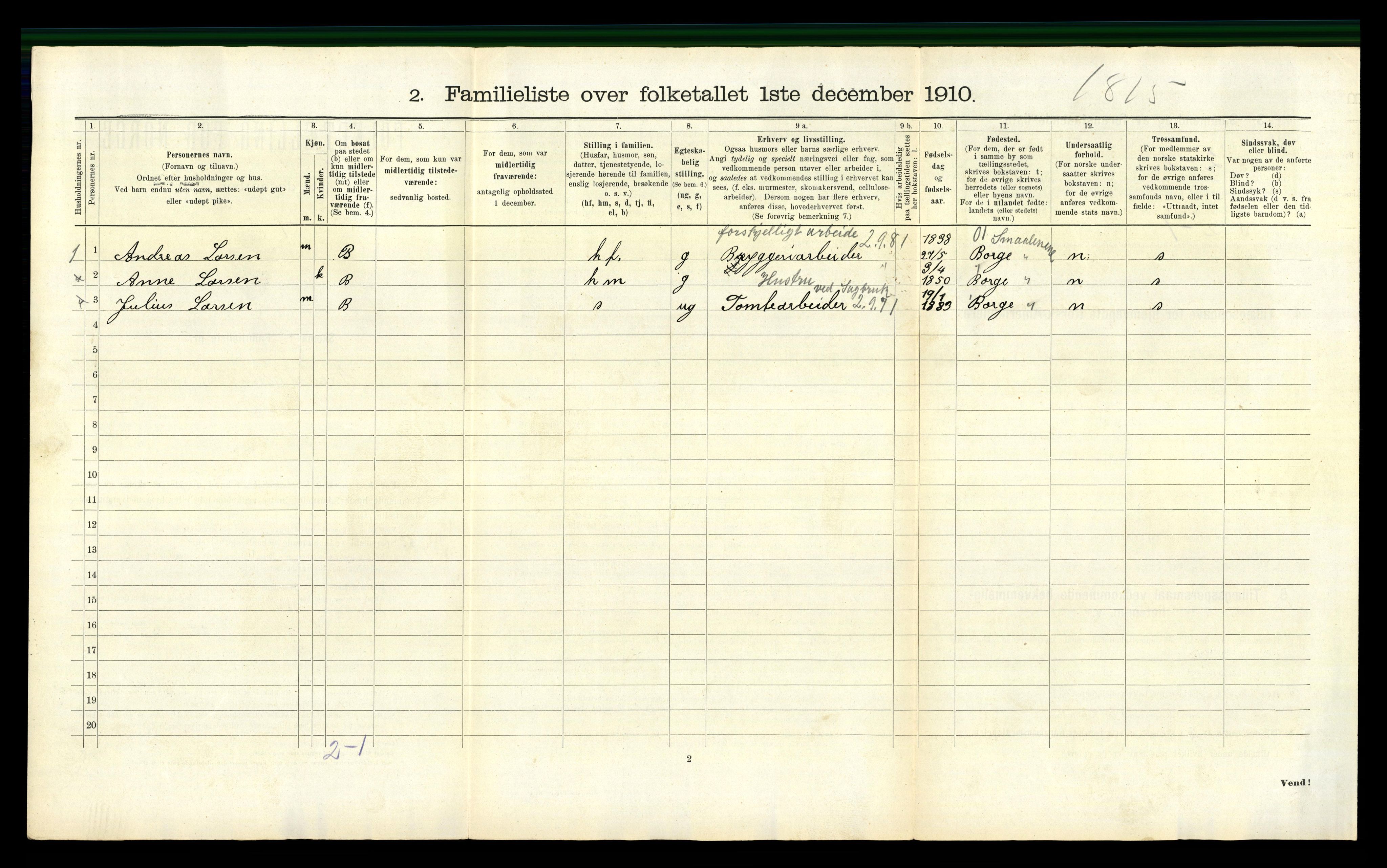 RA, 1910 census for Fredrikstad, 1910, p. 1333