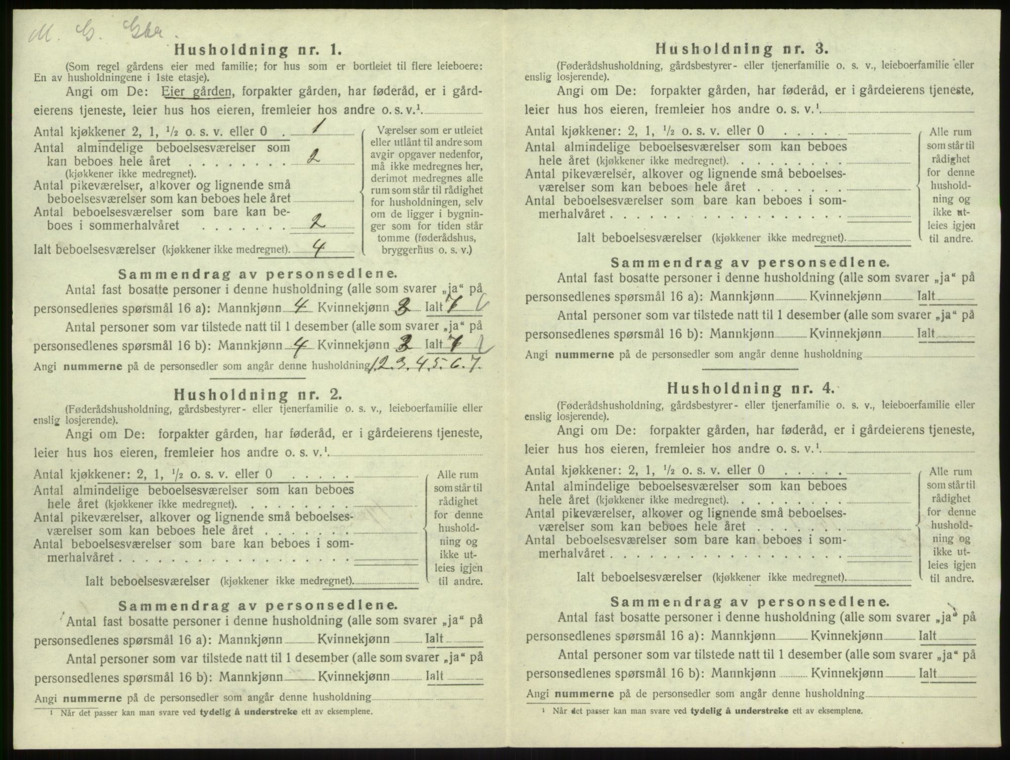 SAB, 1920 census for Hyllestad, 1920, p. 171