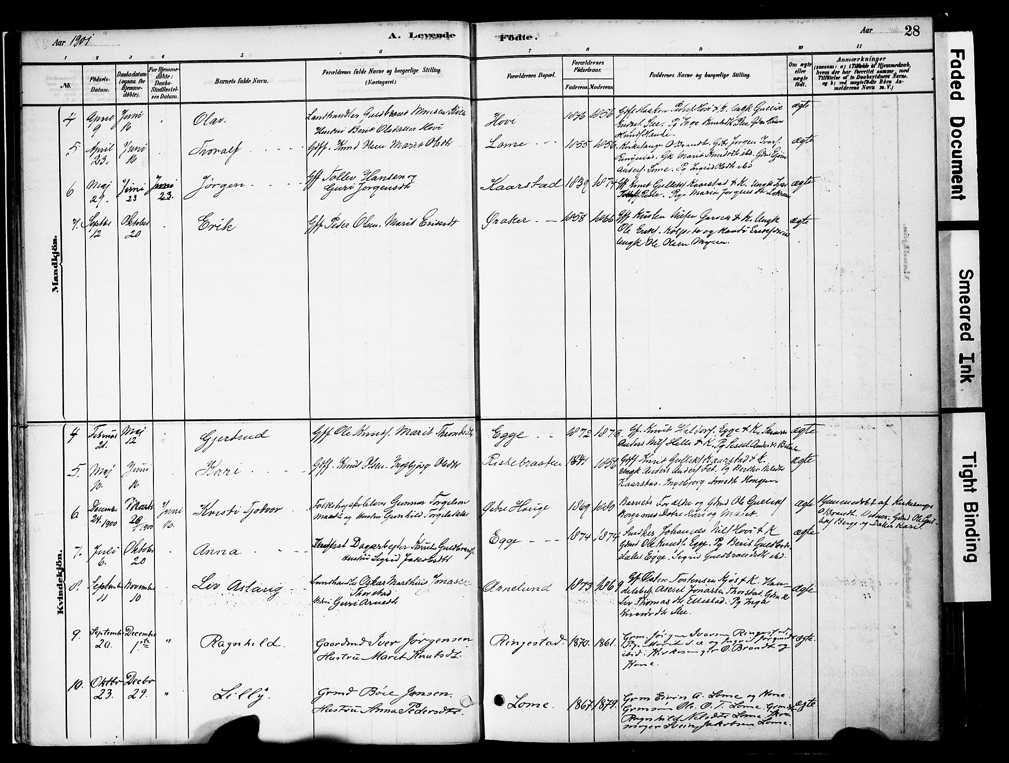 Vestre Slidre prestekontor, SAH/PREST-136/H/Ha/Haa/L0005: Parish register (official) no. 5, 1881-1912, p. 28