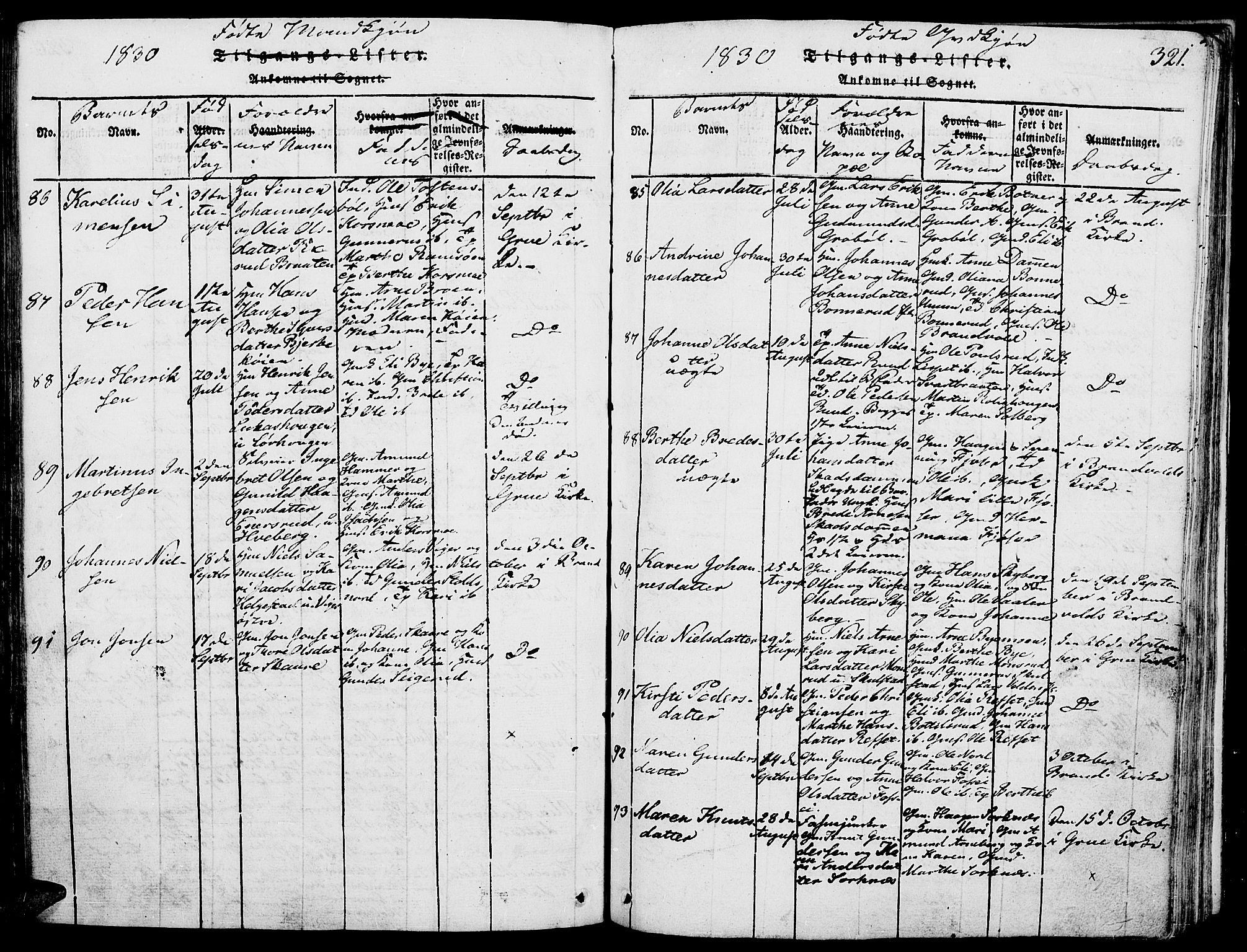 Grue prestekontor, AV/SAH-PREST-036/H/Ha/Haa/L0006: Parish register (official) no. 6, 1814-1830, p. 321