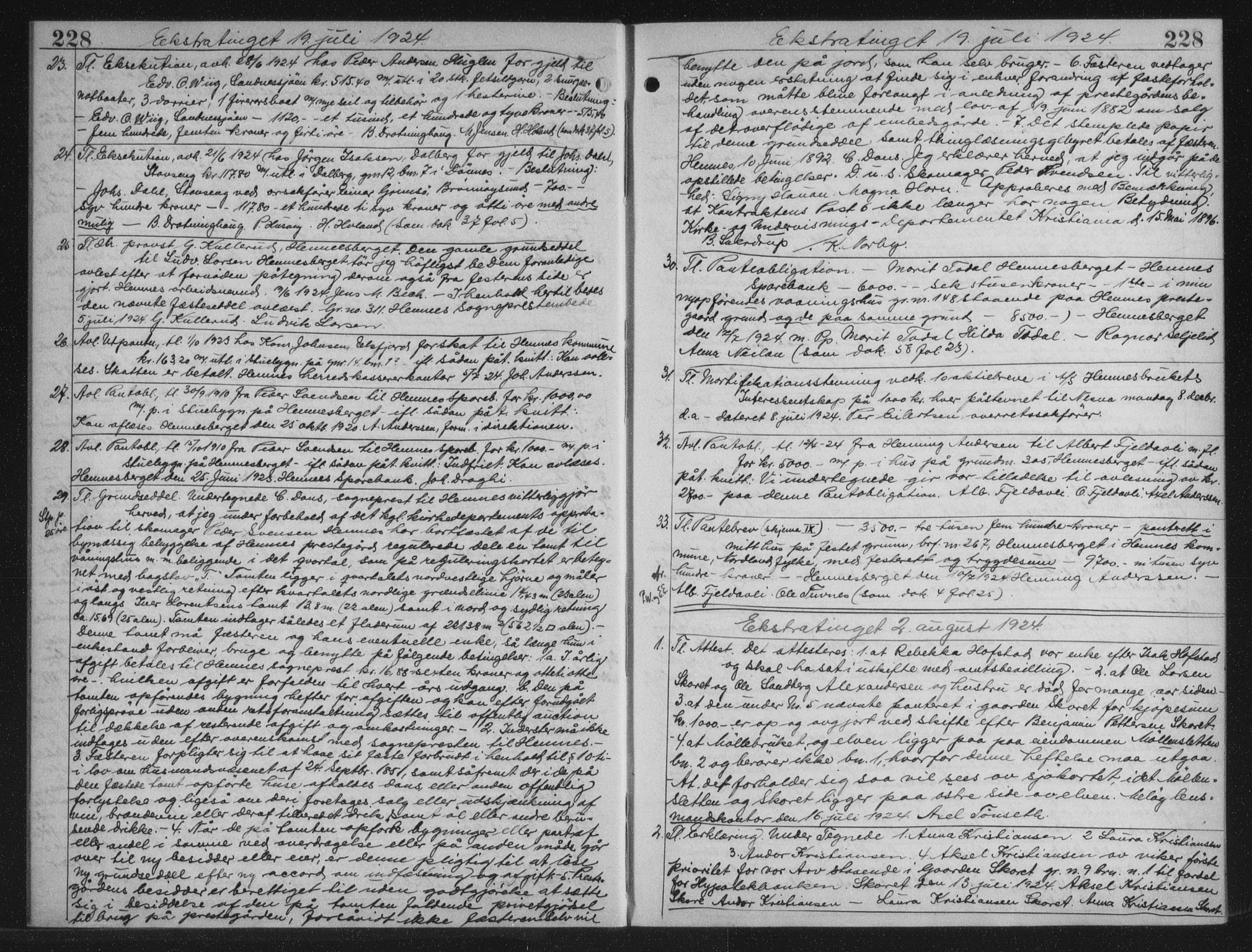 Rana sorenskriveri , AV/SAT-A-1108/1/2/2C/L0018: Mortgage book no. 18, 1923-1928, p. 228, Deed date: 19.07.1924