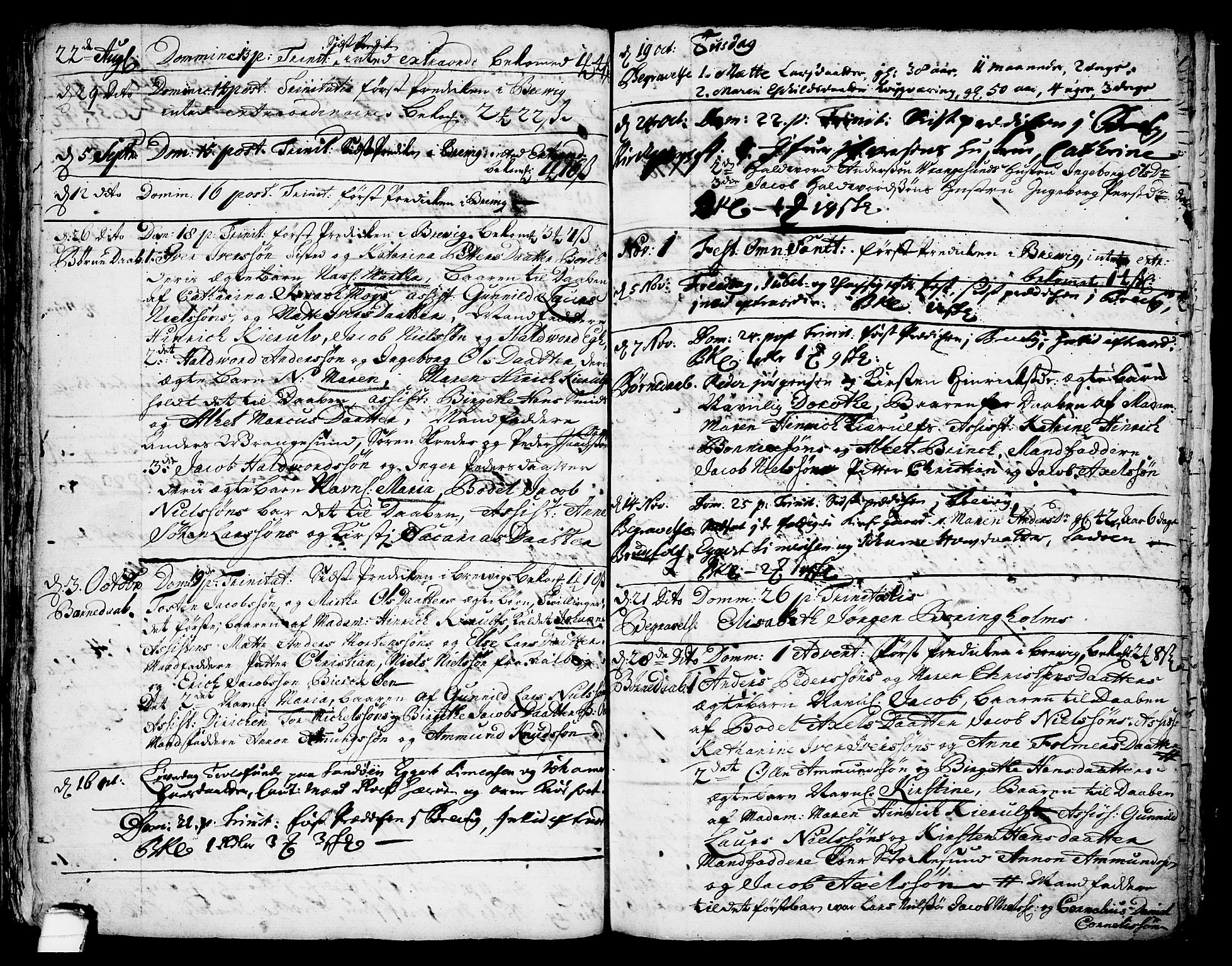 Brevik kirkebøker, SAKO/A-255/F/Fa/L0001: Parish register (official) no. 1, 1706-1719