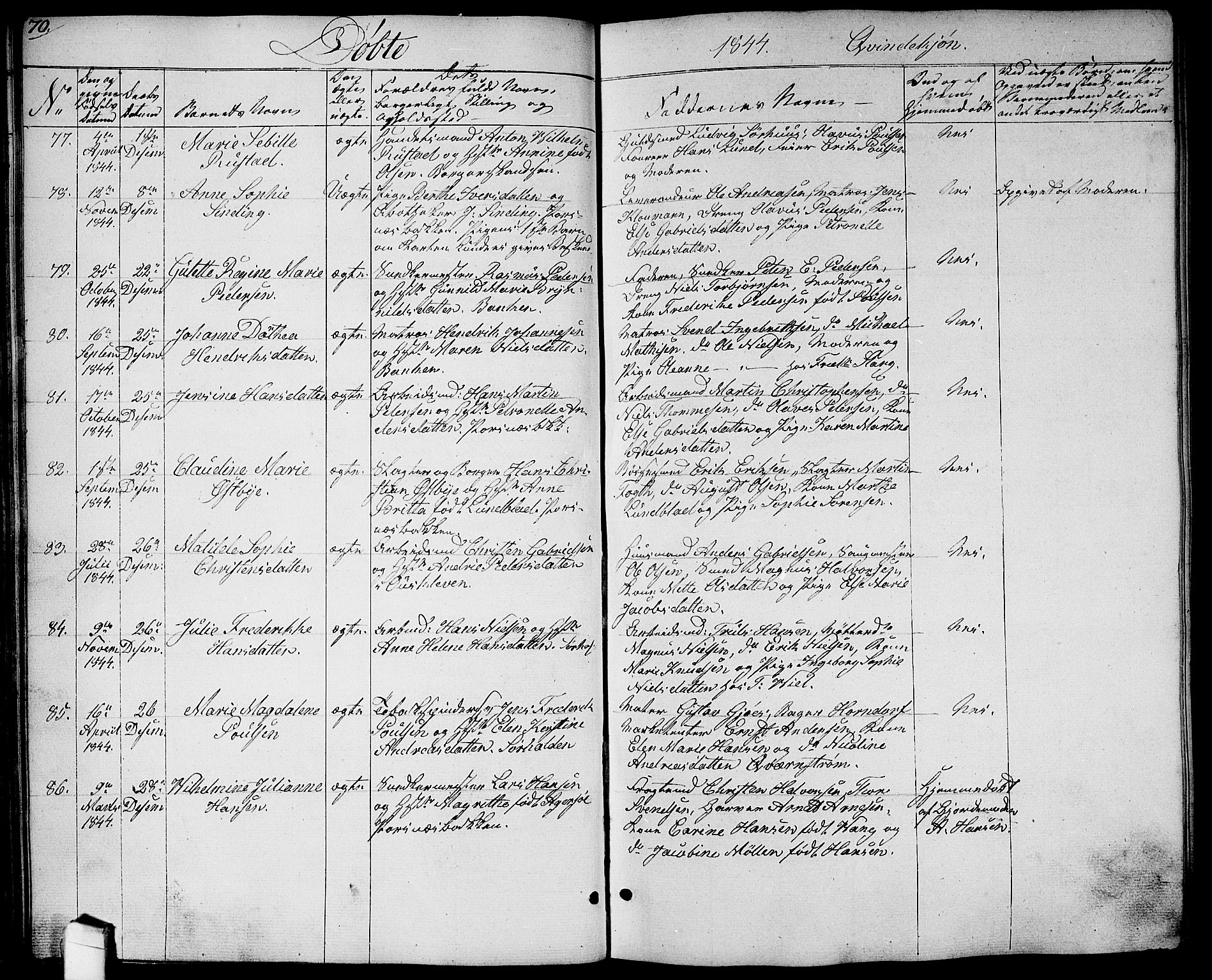 Halden prestekontor Kirkebøker, AV/SAO-A-10909/G/Ga/L0004: Parish register (copy) no. 4, 1845-1854, p. 70