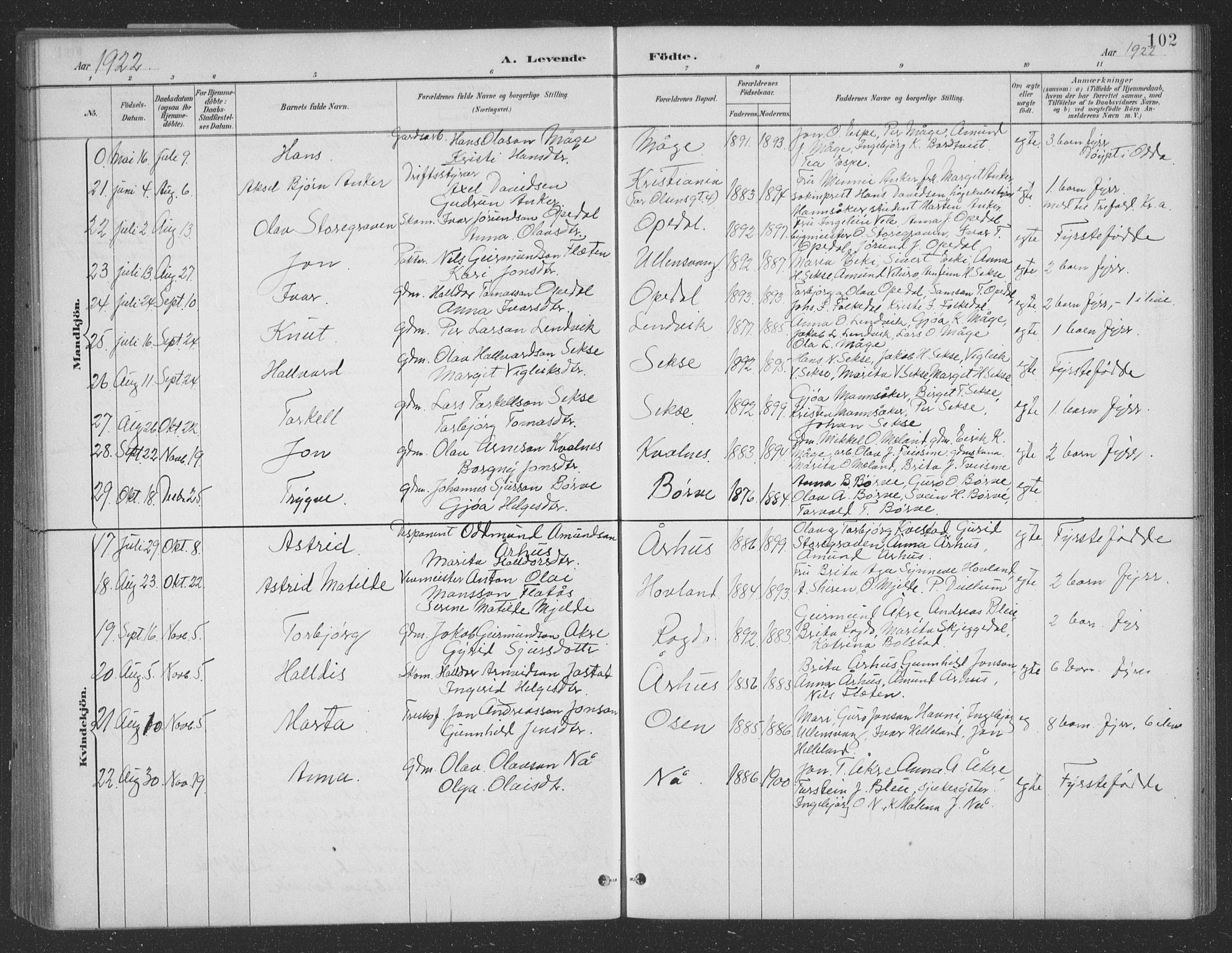 Ullensvang sokneprestembete, SAB/A-78701/H/Hab: Parish register (copy) no. B 11, 1887-1939, p. 102