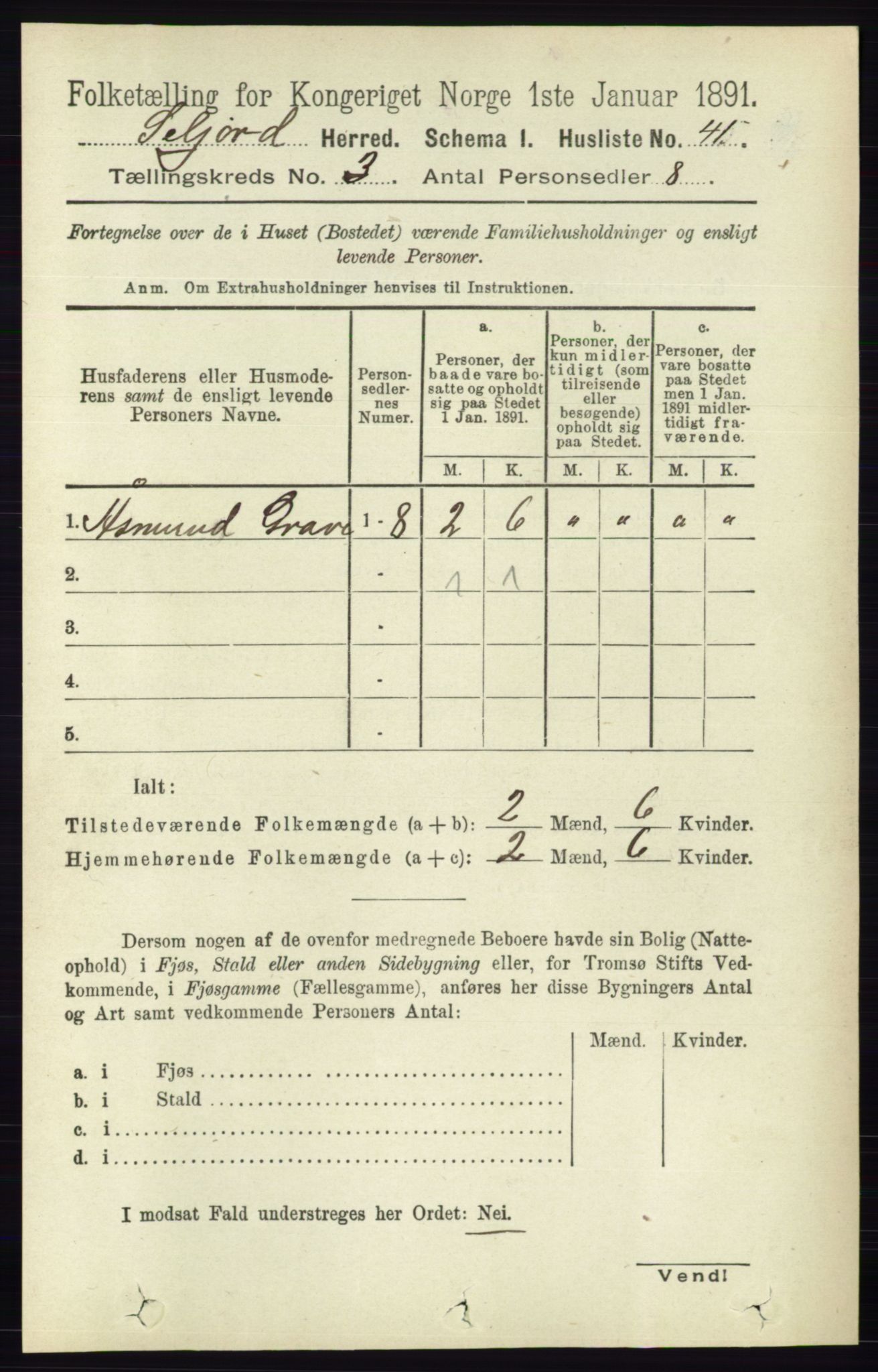 RA, 1891 census for 0828 Seljord, 1891, p. 975