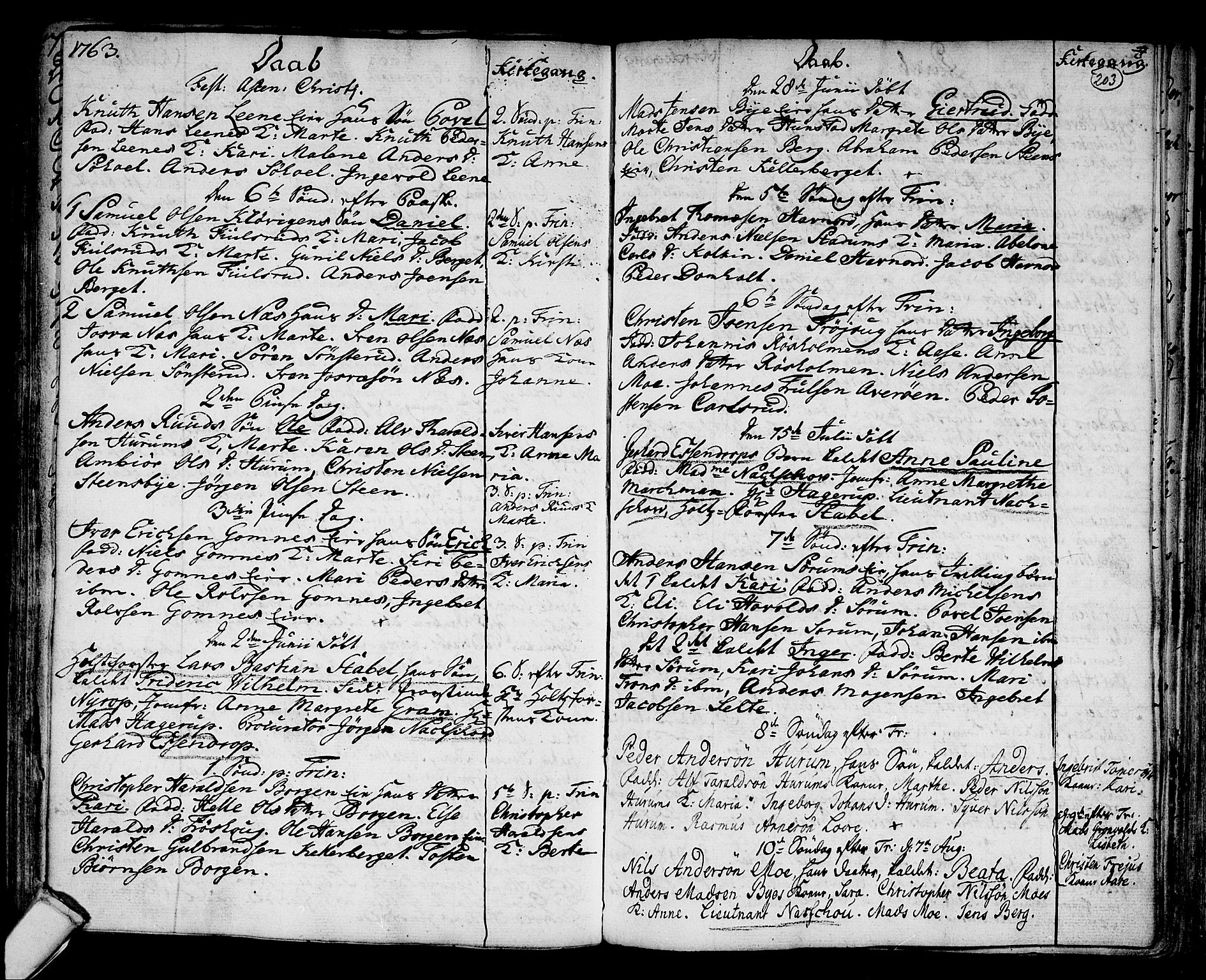 Hole kirkebøker, SAKO/A-228/F/Fa/L0001: Parish register (official) no. I 1, 1716-1765, p. 203