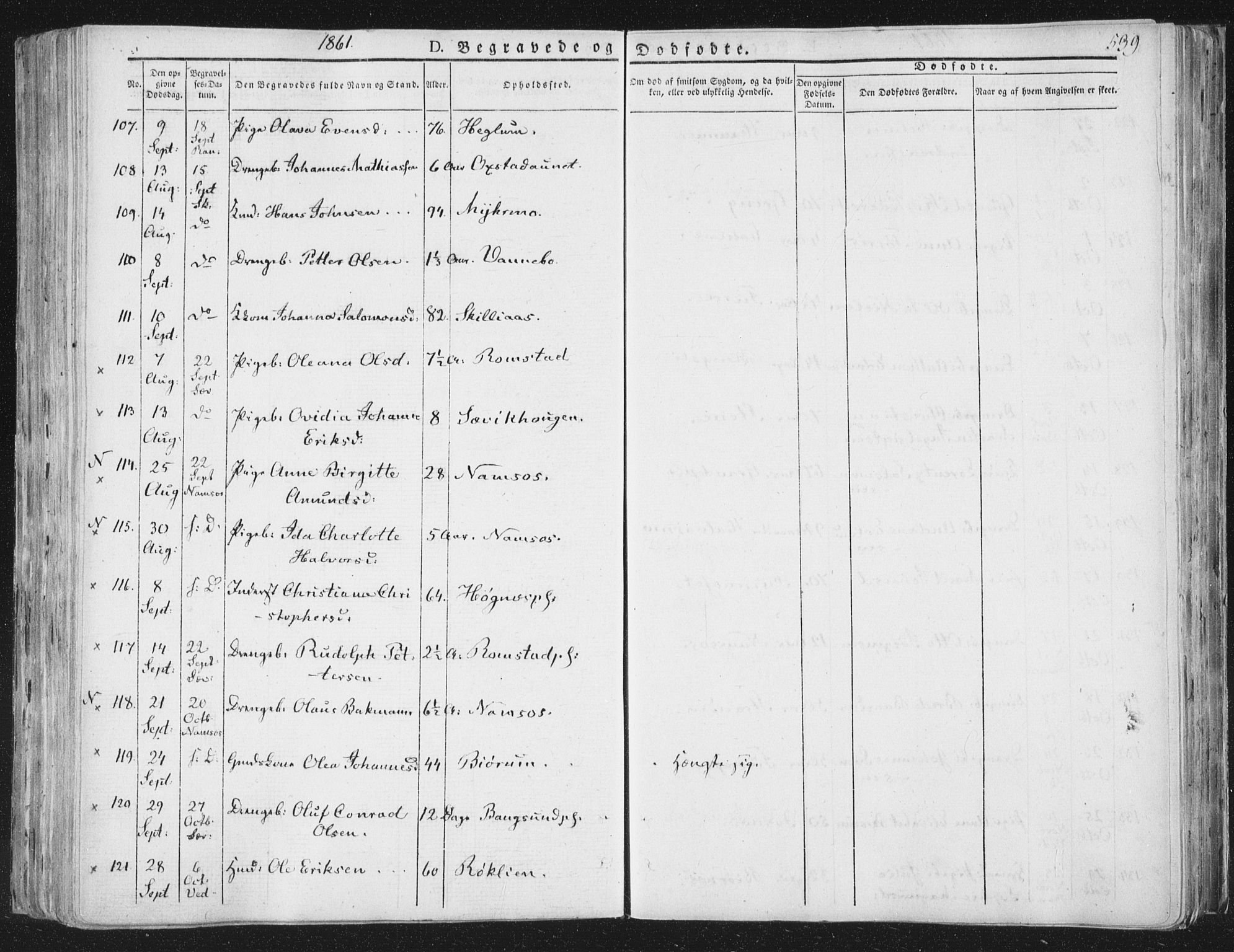 Ministerialprotokoller, klokkerbøker og fødselsregistre - Nord-Trøndelag, AV/SAT-A-1458/764/L0552: Parish register (official) no. 764A07b, 1824-1865, p. 539