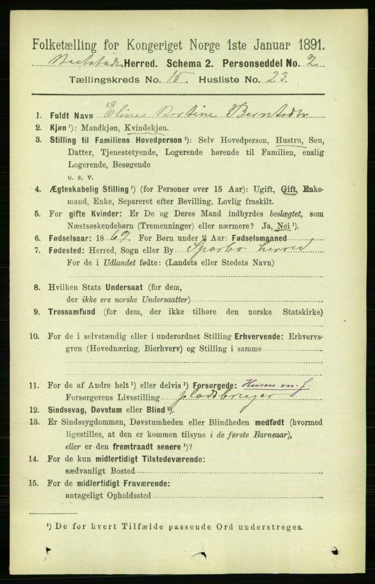 RA, 1891 census for 1727 Beitstad, 1891, p. 4137