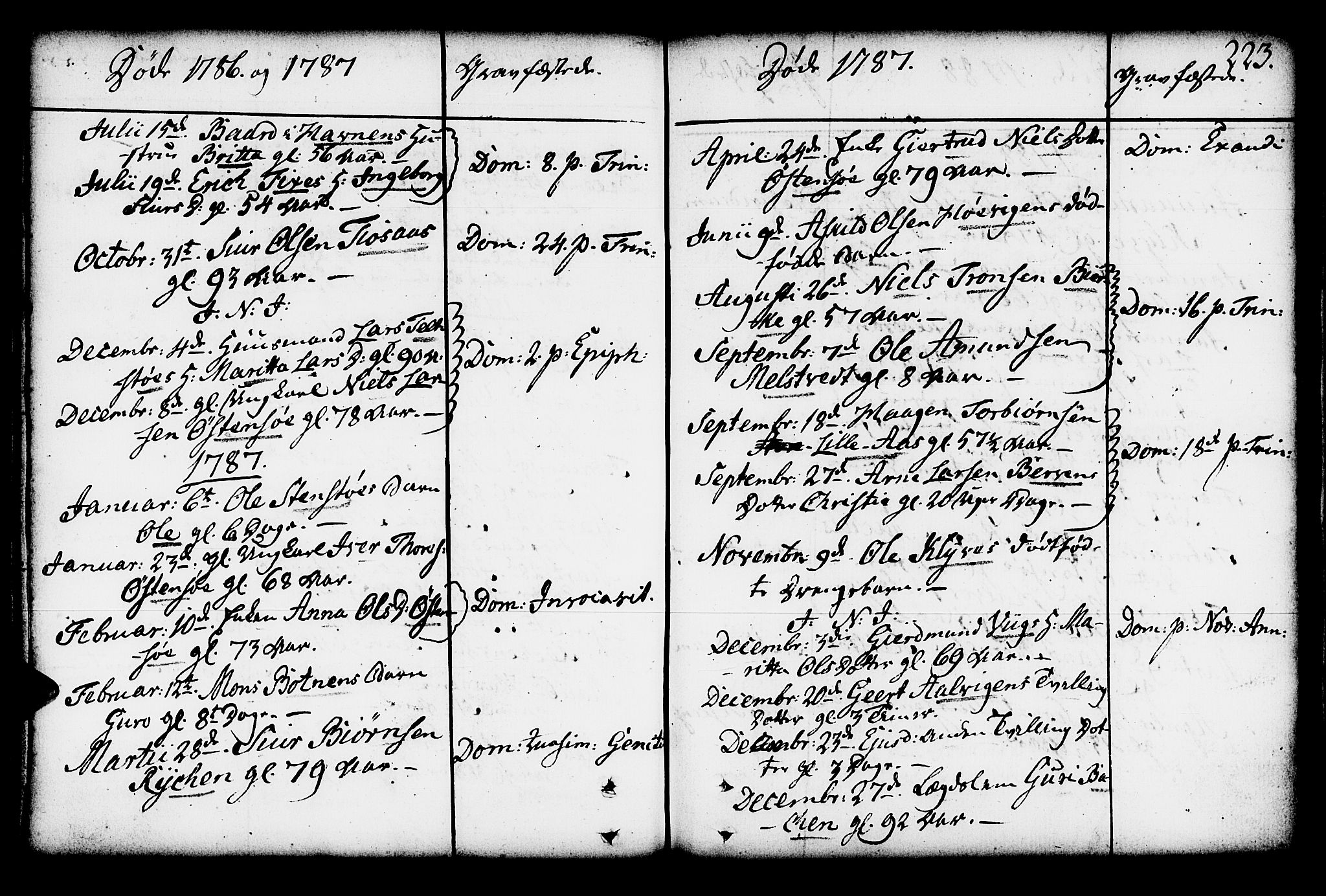 Kvam sokneprestembete, SAB/A-76201/H/Haa: Parish register (official) no. A 4, 1743-1795, p. 223