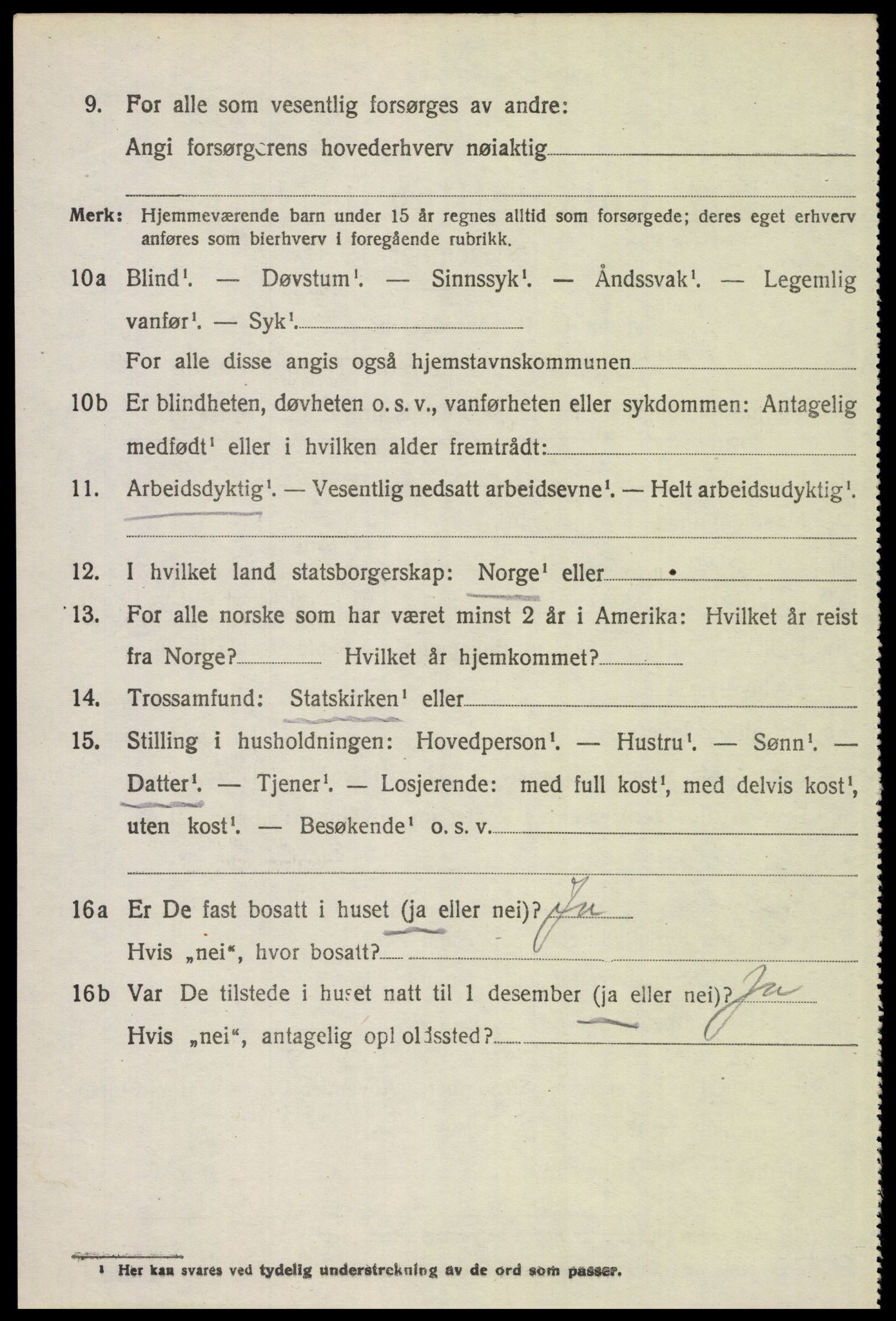 SAH, 1920 census for Elverum, 1920, p. 11083