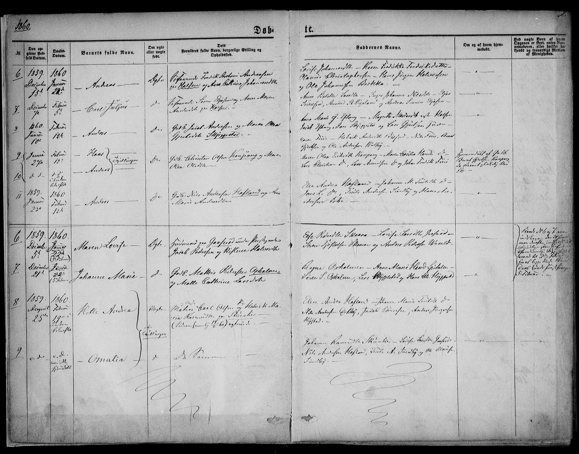 Tjølling kirkebøker, AV/SAKO-A-60/F/Fa/L0007: Parish register (official) no. 7, 1860-1876, p. 2