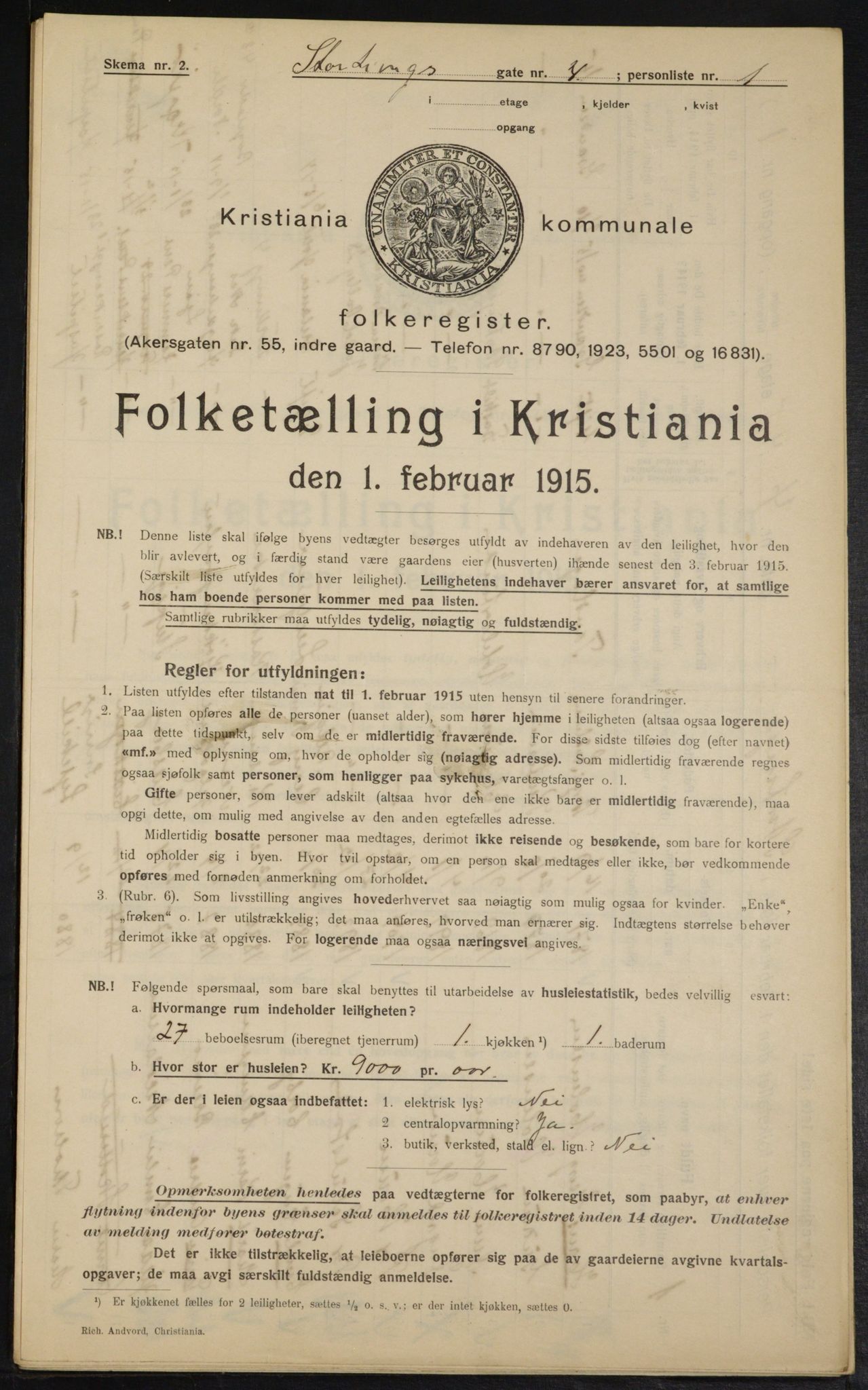 OBA, Municipal Census 1915 for Kristiania, 1915, p. 103674