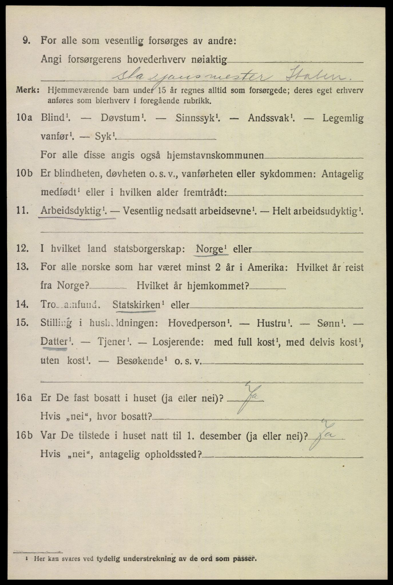 SAK, 1920 census for Evje, 1920, p. 2249