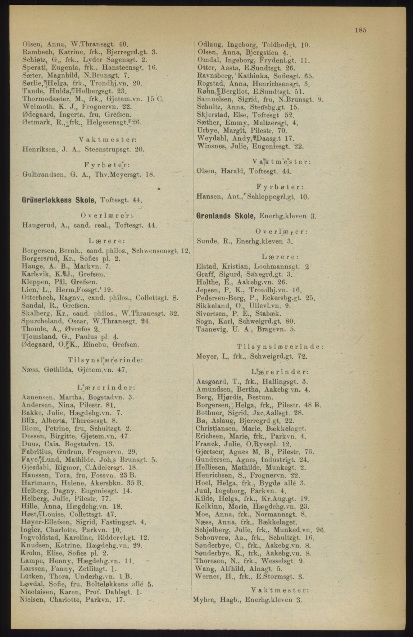 Kristiania/Oslo adressebok, PUBL/-, 1914, p. 185